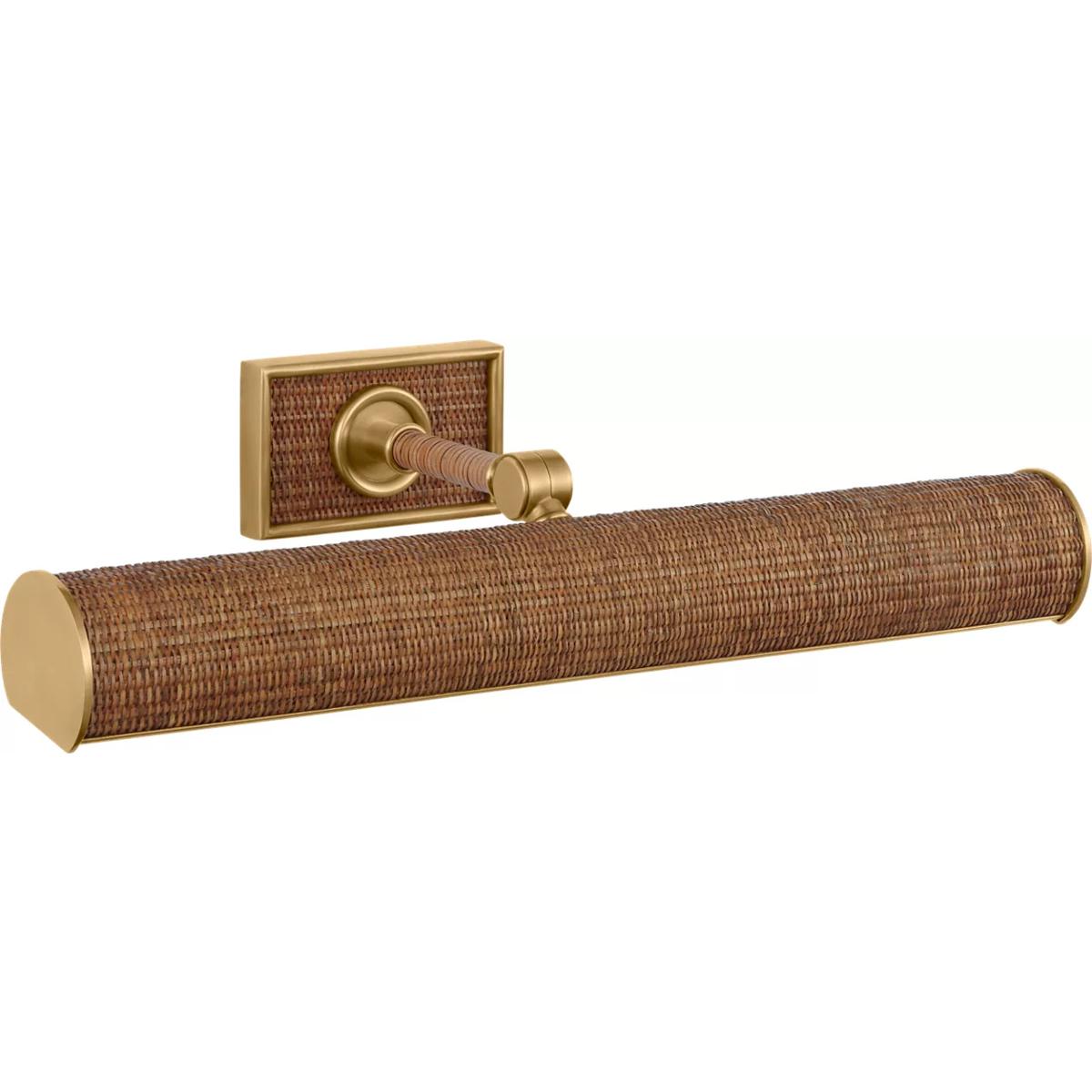 Visual Comfort Signature Collection CHD2583AB/NRT Chapman & Myers Halwell 16 watt 18 inch Antique-Burnished Brass and Natural Woven Rattan Picture Lig