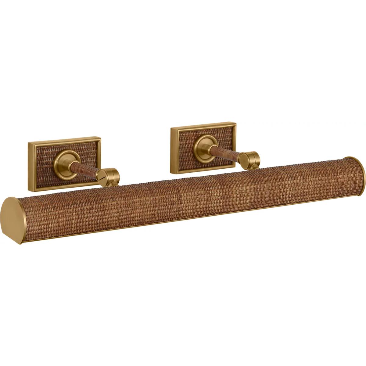 Visual Comfort Signature Collection CHD2585AB/NRT Chapman & Myers Halwell 16 watt 24 inch Antique-Burnished Brass and Natural Woven Rattan Picture Lig