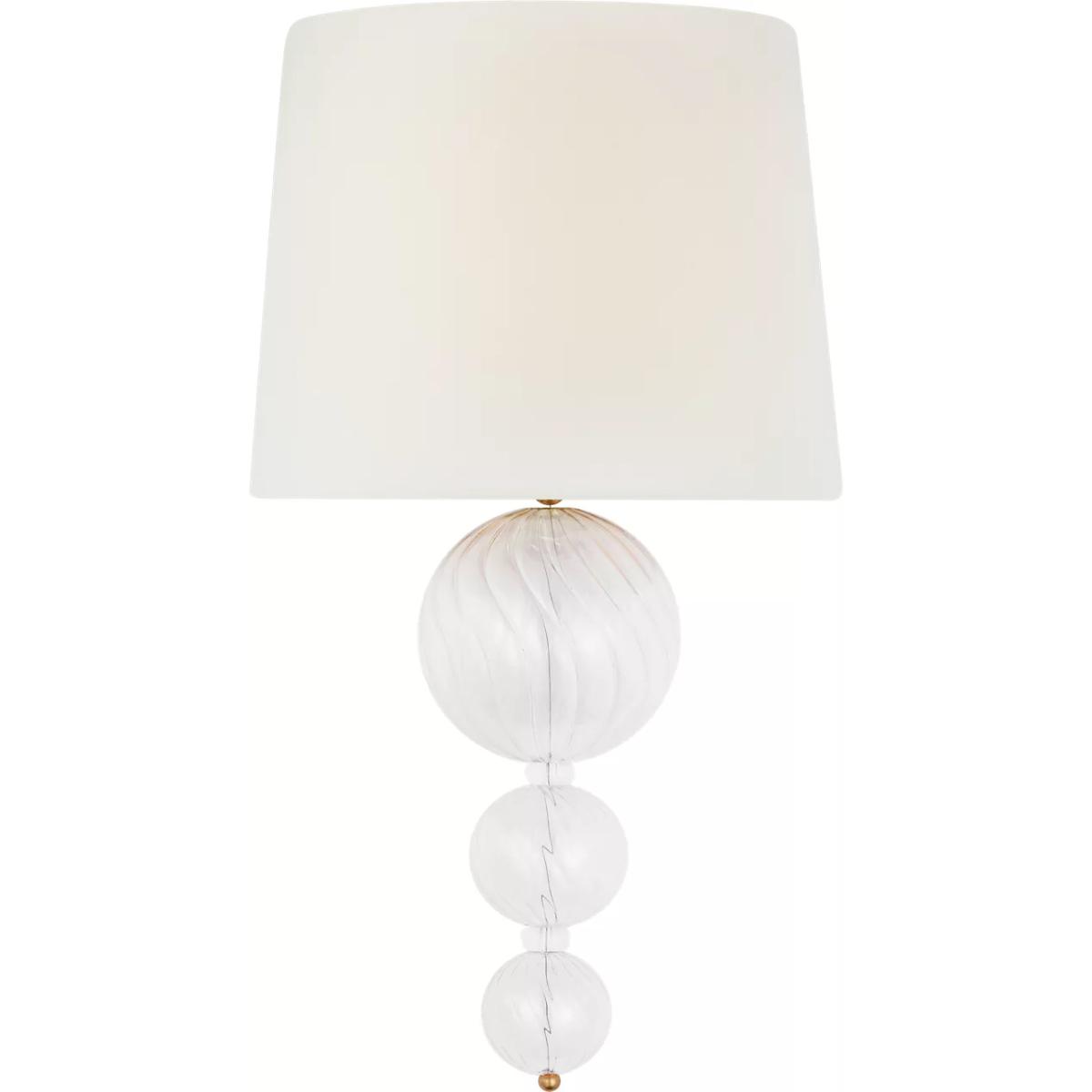 Visual Comfort Signature Collection JN2004G/CG-L Julie Neill Talia LED 10 inch Gild and Clear Swirled Glass Sconce Wall Light