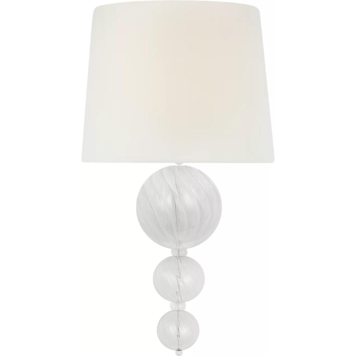 Visual Comfort Signature Collection JN2004PW/CG-L Julie Neill Talia LED 10 inch Plaster White and Clear Swirled Glass Sconce Wall Light