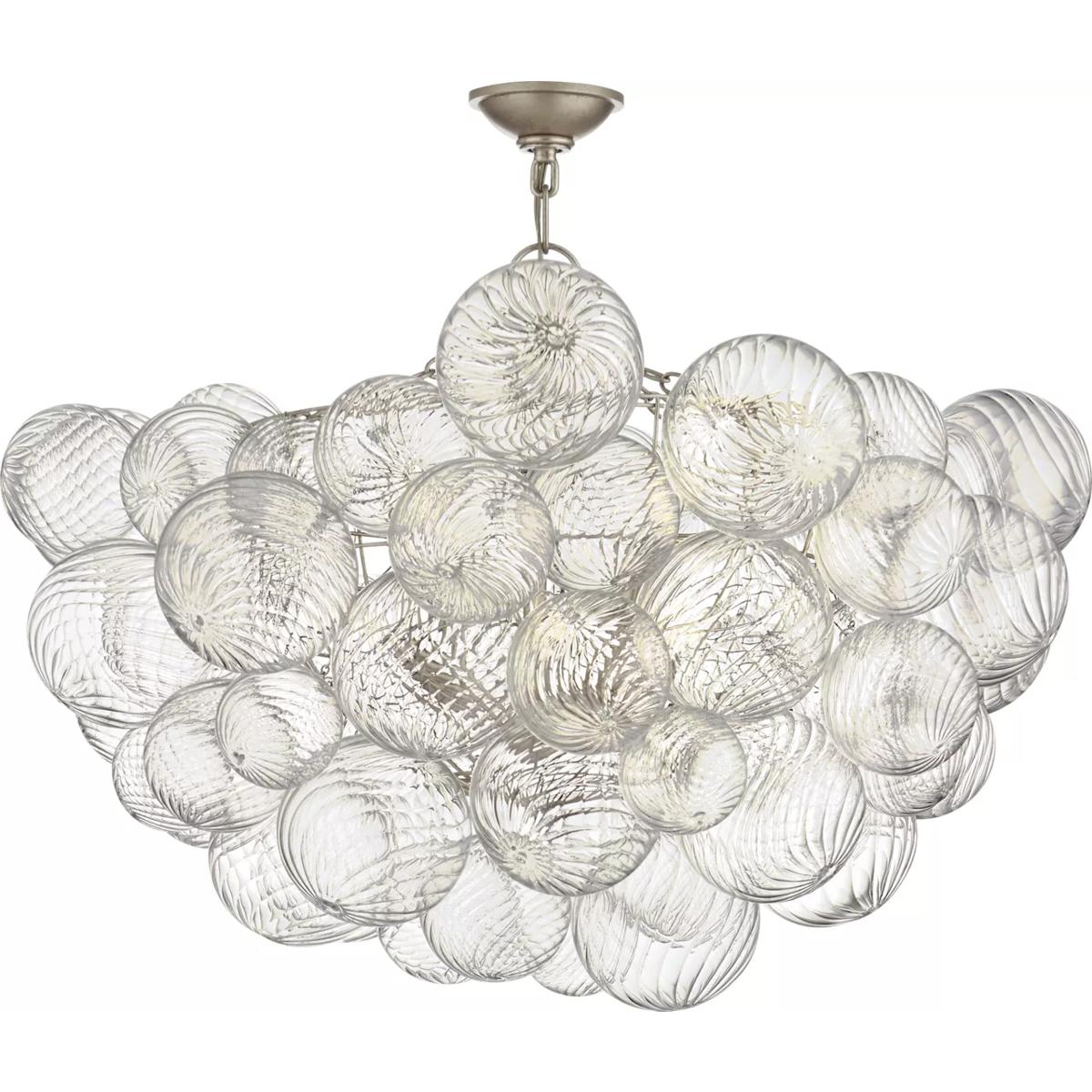 Visual Comfort Signature Collection JN4115BSL/CG Julie Neill Talia 8 Light 33 inch Burnished Silver Leaf and Clear Swirled Glass Semi-Flush Mount Ceil