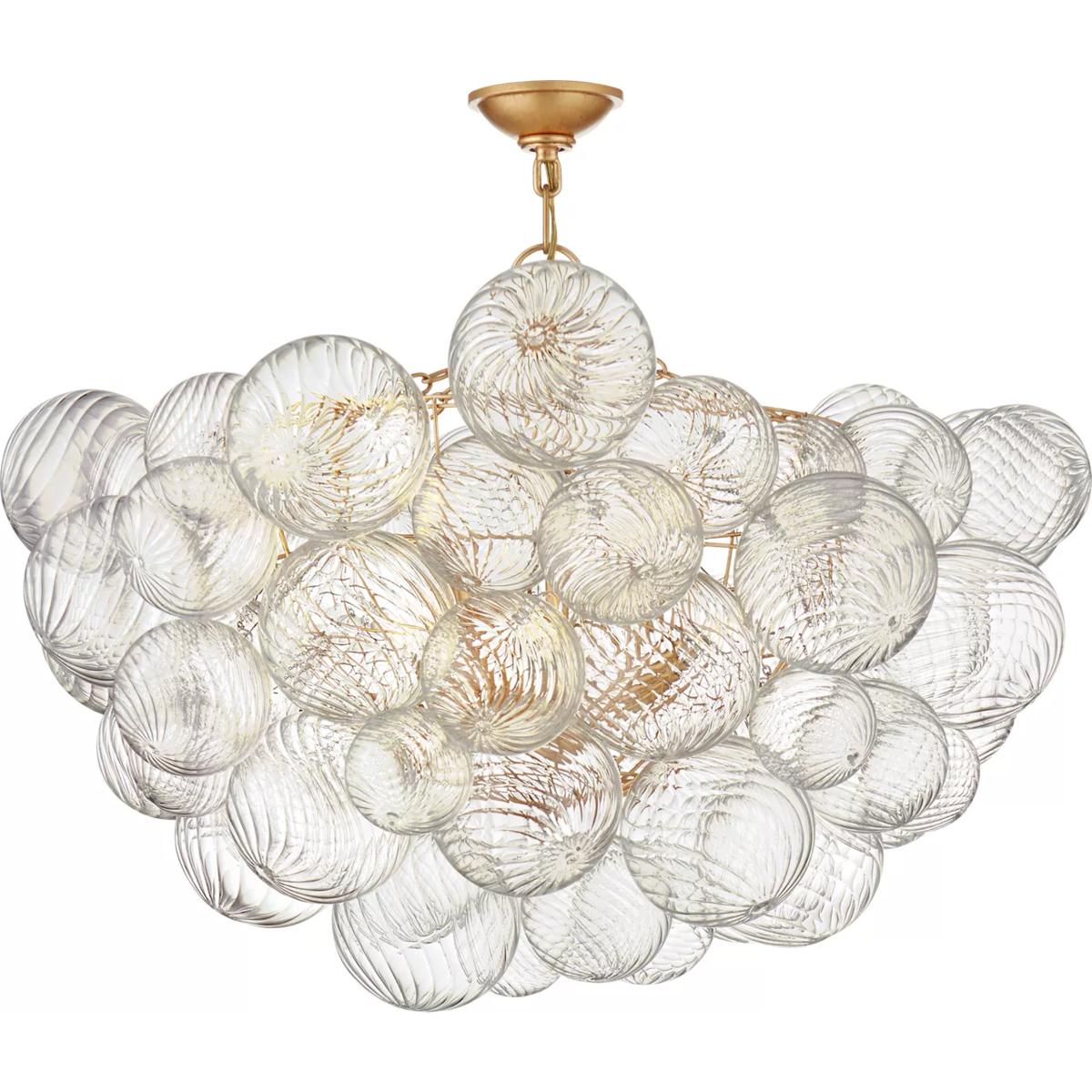 Visual Comfort Signature Collection JN4115G/CG Julie Neill Talia 8 Light 33 inch Gild and Clear Swirled Glass Semi-Flush Mount Ceiling Light