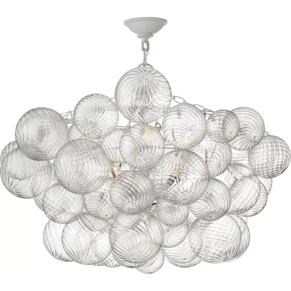 Visual Comfort Signature Collection JN4116BSL/CG Julie Neill Talia LED 37.75 inch Burnished Silver Leaf and Clear Swirled Glass Semi-Flush Mount Ceili
