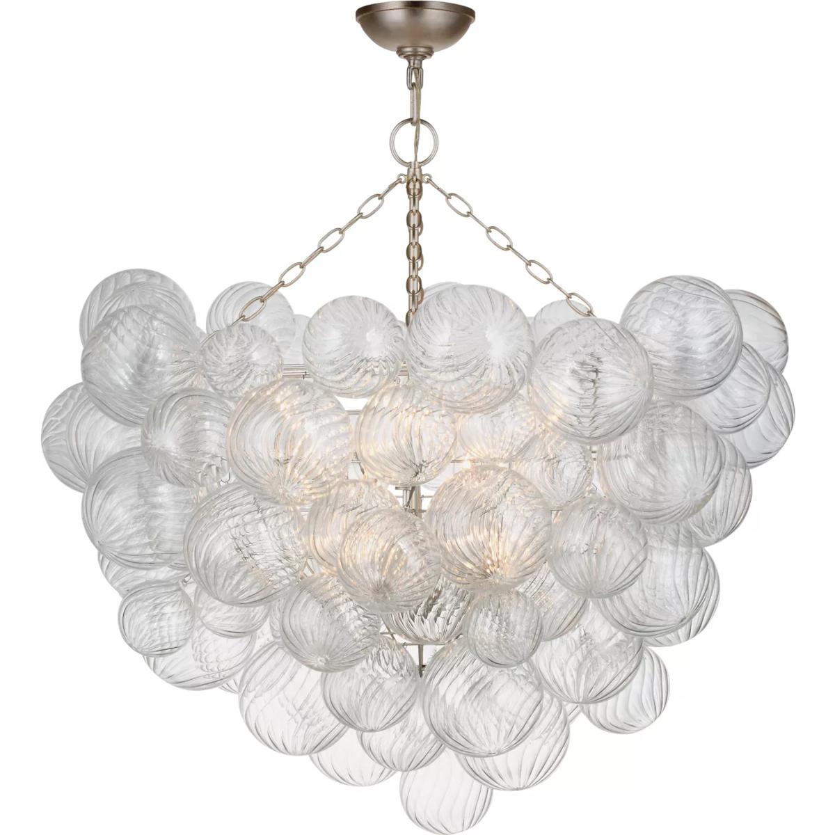 Visual Comfort Signature Collection JN4115PW/CG Julie Neill Talia 8 Light 33 inch Plaster White and Clear Swirled Glass Semi-Flush Mount Ceiling Light