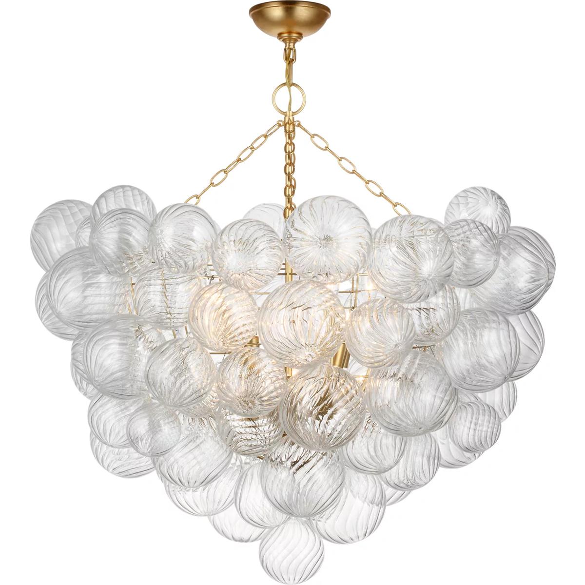 Visual Comfort Signature Collection JN4116G/CG Julie Neill Talia LED 37.75 inch Gild and Clear Swirled Glass Semi-Flush Mount Ceiling Light