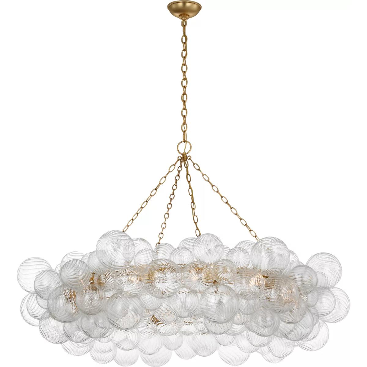 Visual Comfort Signature Collection JN5108G/CG Julie Neill Talia LED 53.5 inch Gild and Clear Swirled Glass Ring Chandelier Ceiling Light