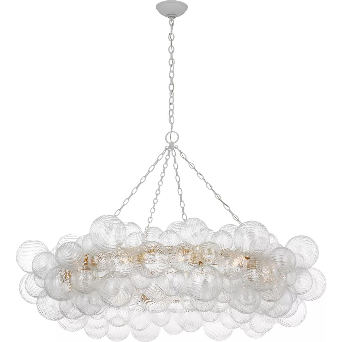 Visual Comfort Signature Collection JN5108PW/CG Julie Neill Talia LED 53.5 inch Plaster White and Clear Swirled Glass Ring Chandelier Ceiling Light