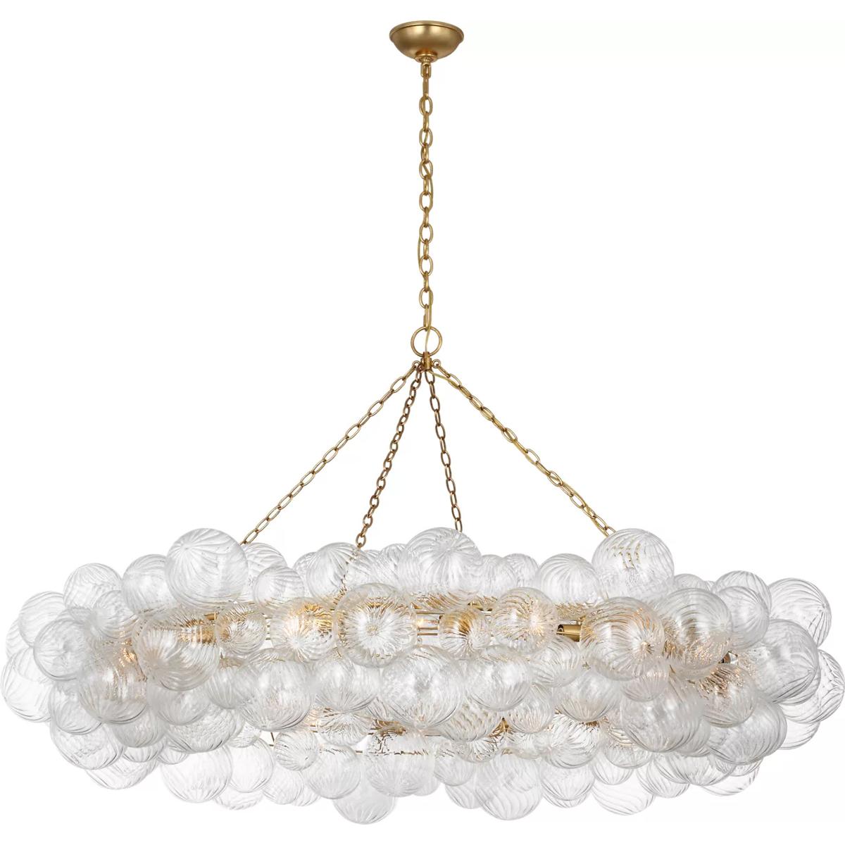 Visual Comfort Signature Collection JN5109G/CG Julie Neill Talia LED 63 inch Gild and Clear Swirled Glass Ring Chandelier Ceiling Light