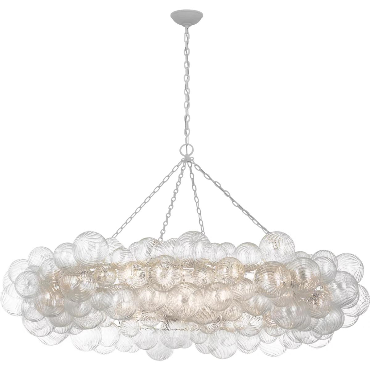 Visual Comfort Signature Collection JN5109PW/CG Julie Neill Talia LED 63 inch Plaster White and Clear Swirled Glass Ring Chandelier Ceiling Light