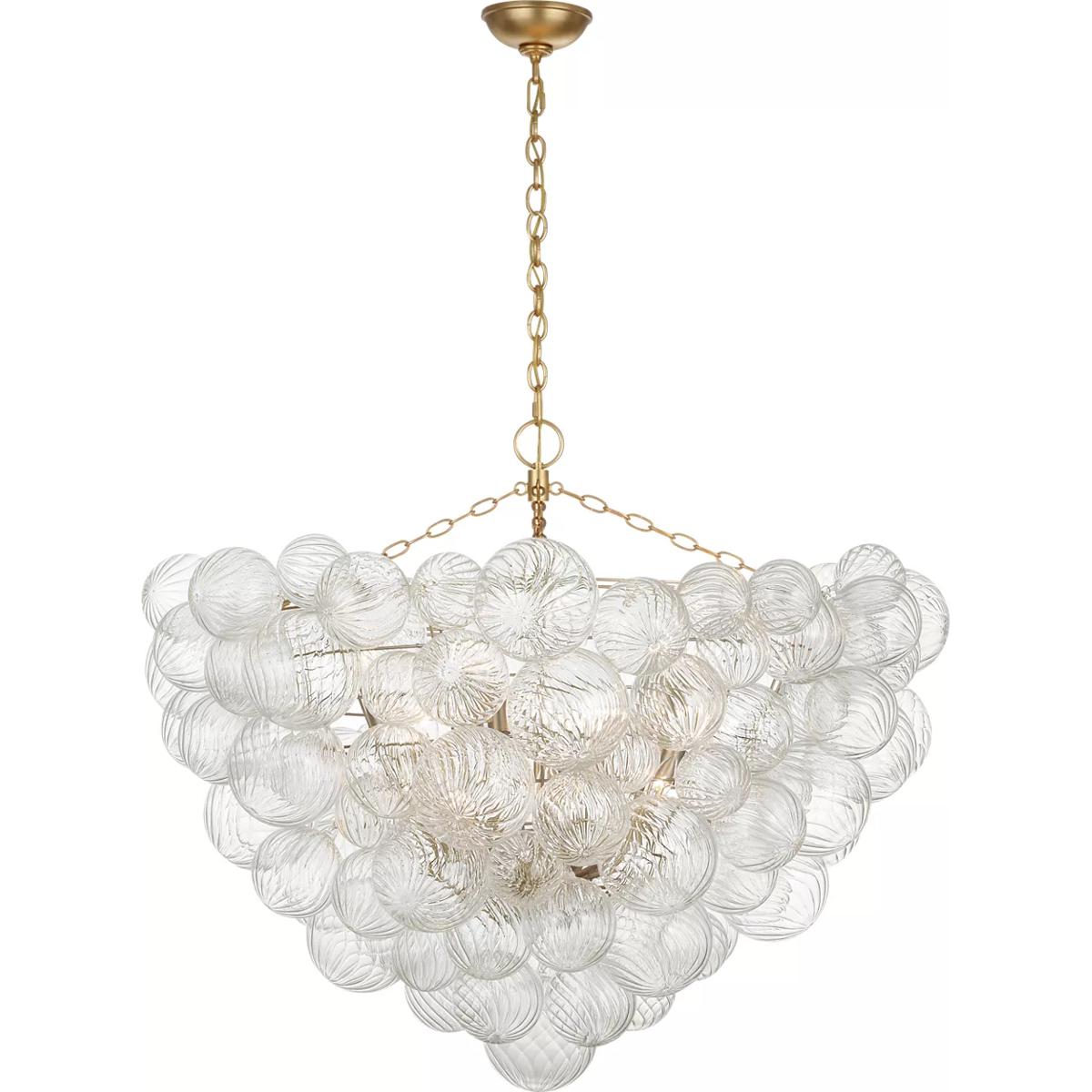 Visual Comfort Signature Collection JN5122G/CG Julie Neill Talia LED 45.5 inch Gild and Clear Swirled Glass Chandelier Ceiling Light