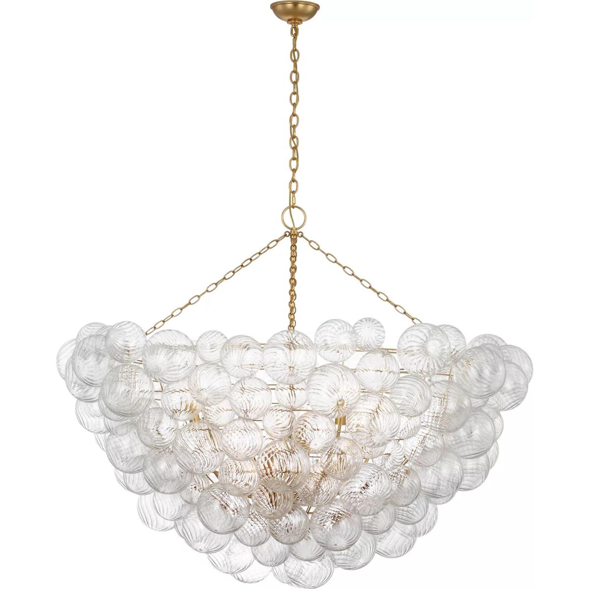 Visual Comfort Signature Collection JN5123G/CG Julie Neill Talia LED 56.25 inch Gild and Clear Swirled Glass Chandelier Ceiling Light