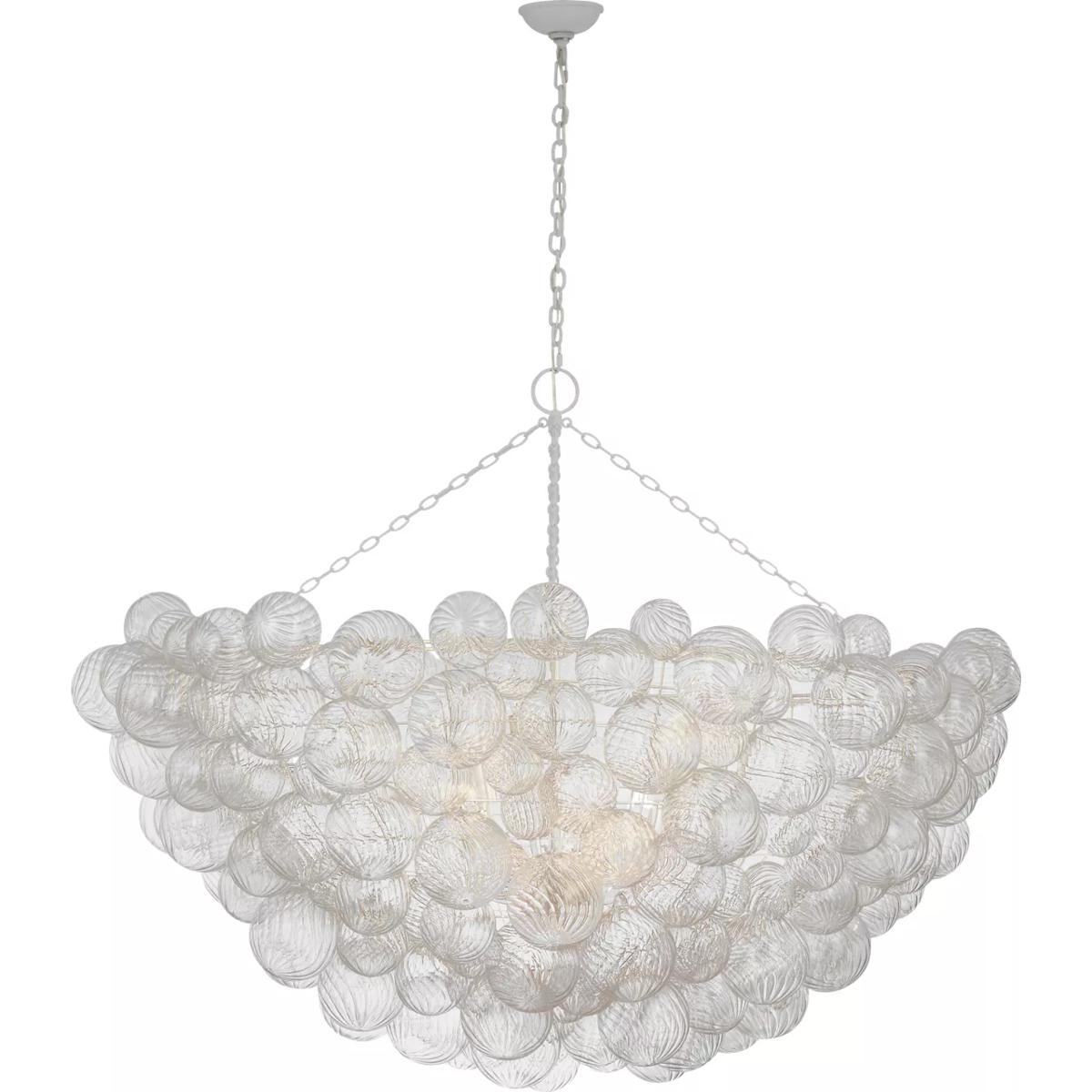 Visual Comfort Signature Collection JN5124PW/CG Julie Neill Talia LED 65.75 inch Plaster White and Clear Swirled Glass Chandelier Ceiling Light
