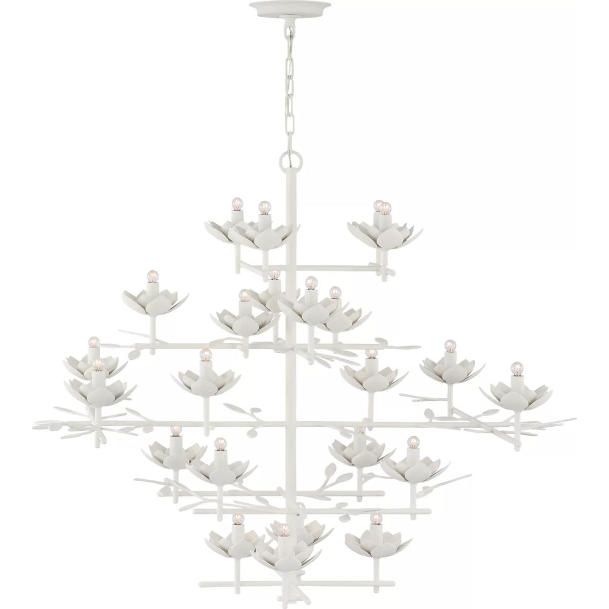 Visual Comfort Signature Collection JN5162PW Julie Neill Clementine LED 48 inch Plaster White Tiered Entry Chandelier Ceiling Light