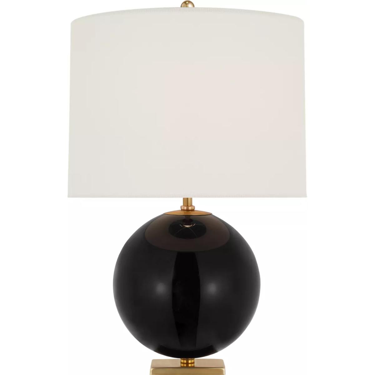Visual Comfort Signature Collection KS3014BLK-L kate spade new york Elsie 25.5 inch 100 watt Black Table Lamp Portable Light in Cream Linen