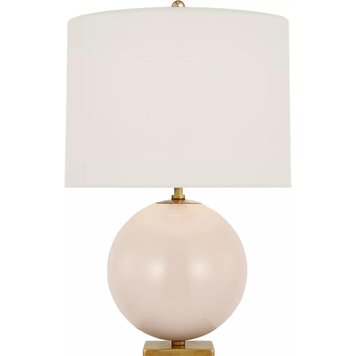 Visual Comfort Signature Collection KS3014BLS-L kate spade new york Elsie 25.5 inch 100 watt Blush Table Lamp Portable Light in Cream Linen