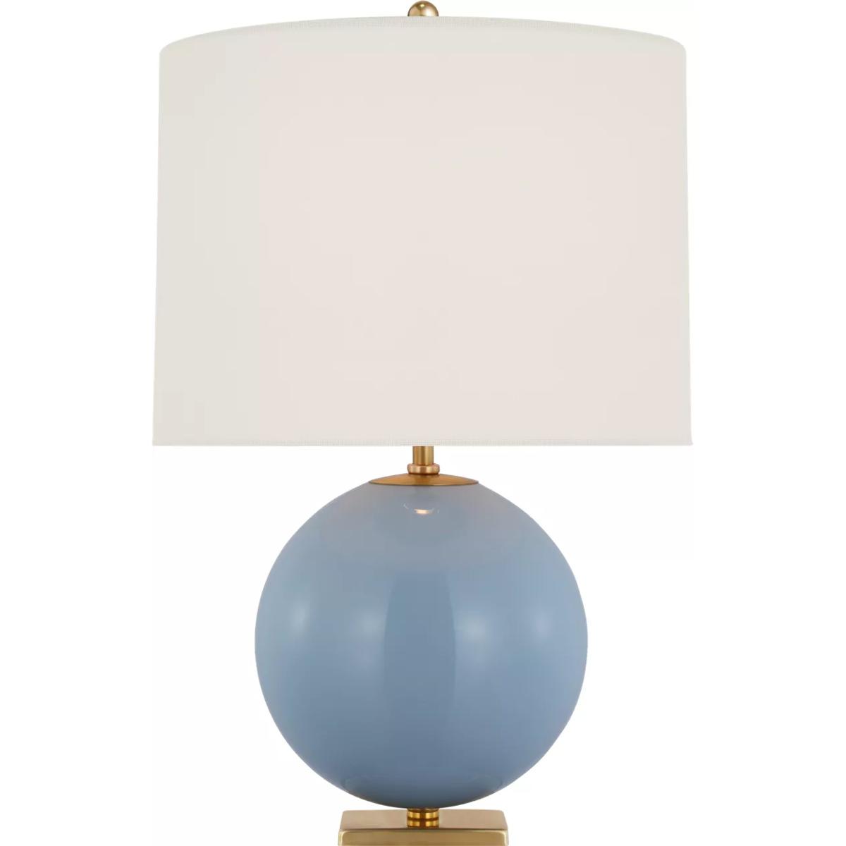 Visual Comfort Signature Collection KS3014BLU-L kate spade new york Elsie 25.5 inch 100 watt Blue Painted Glass Table Lamp Portable Light in Linen