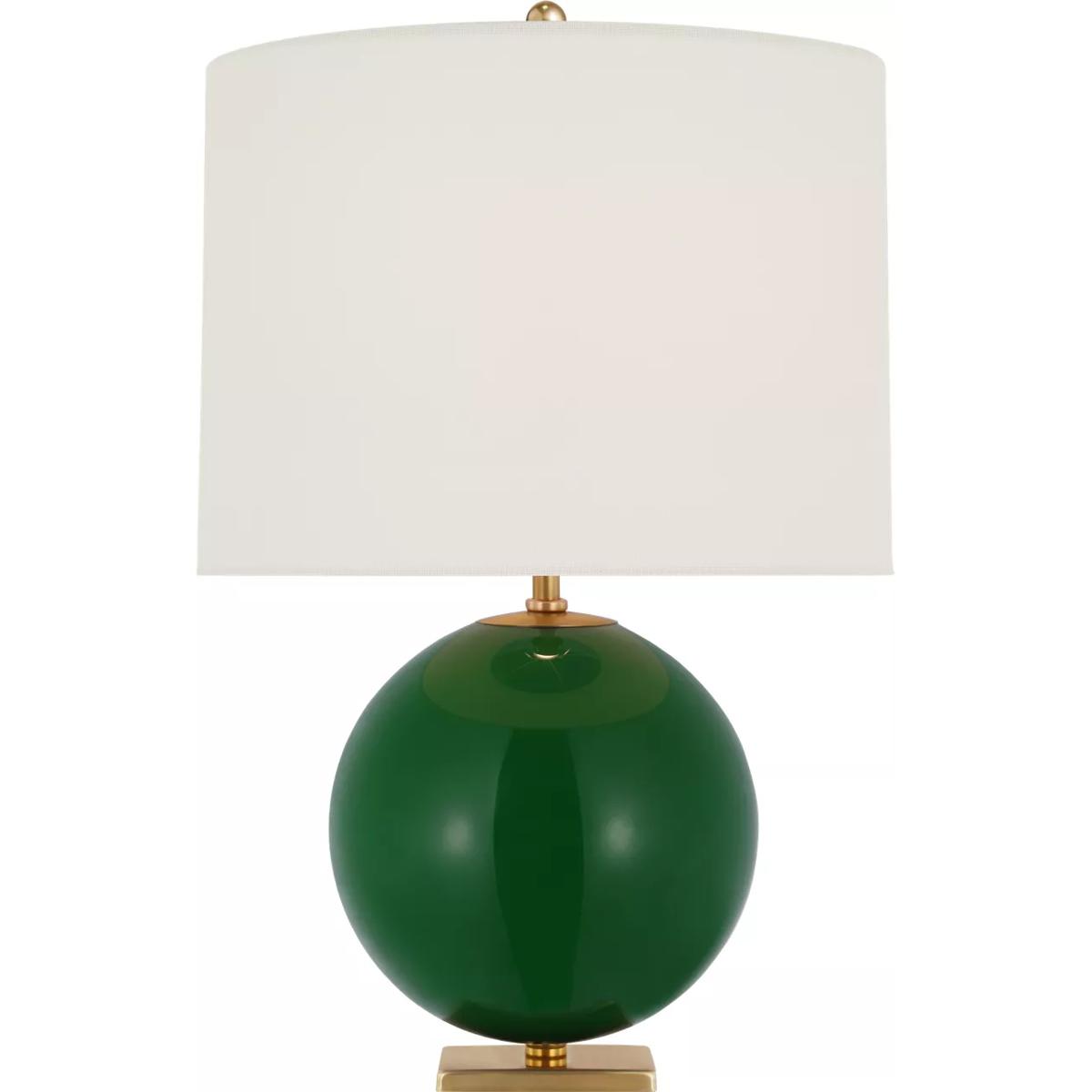 Visual Comfort Signature Collection KS3014GRN-L kate spade new york Elsie 25.5 inch 100 watt Green Table Lamp Portable Light in Cream Linen