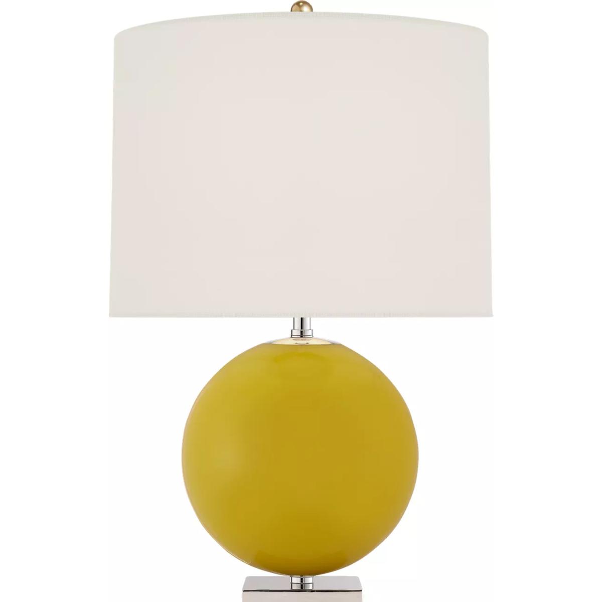 Visual Comfort Signature Collection KS3014YL-L kate spade new york Elsie 25.5 inch 100 watt Yellow Table Lamp Portable Light in Cream Linen