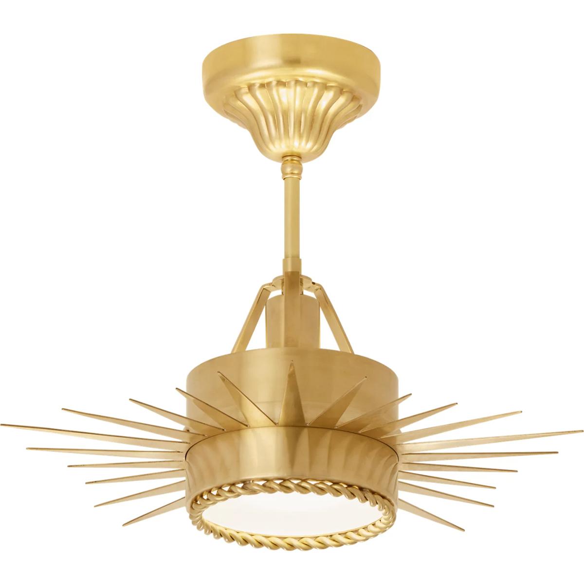 Visual Comfort Signature Collection SK5200HAB Suzanne Kasler Soleil 1 Light 16 inch Hand-Rubbed Antique Brass Semi-Flush Mount Ceiling Light, Small