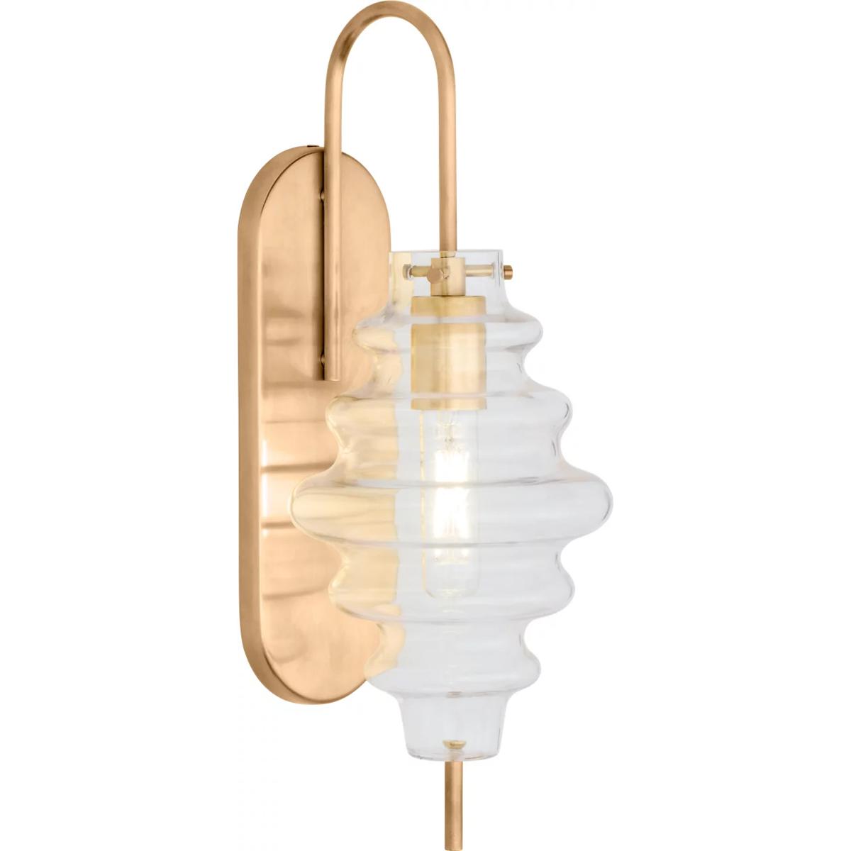 Visual Comfort Signature Collection KW2270AB-CG Kelly Wearstler Tableau 1 Light 6.75 inch Antique-Burnished Brass Sconce Wall Light in Clear Glass, La