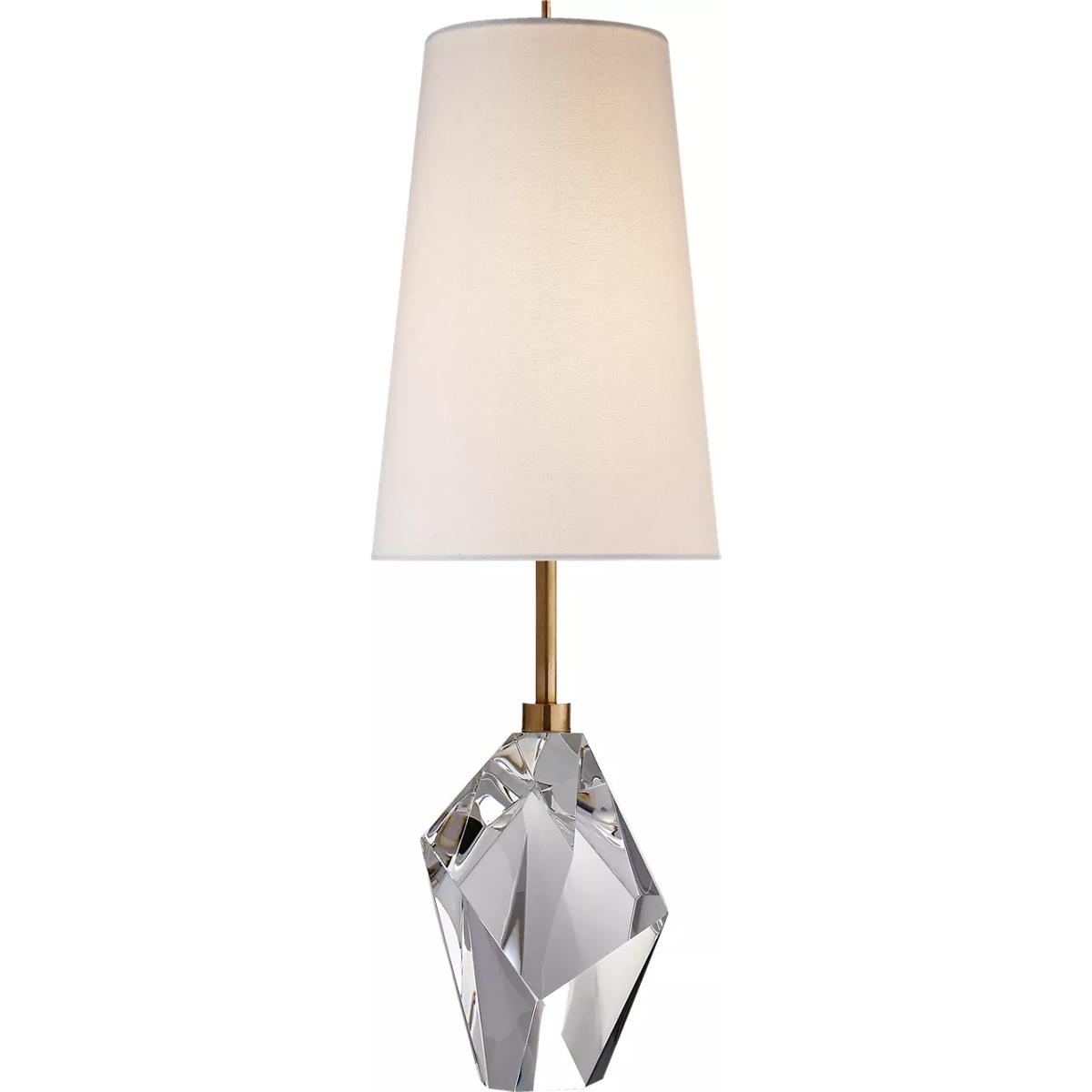 Visual Comfort Signature Collection KW3012CG-L Kelly Wearstler Halcyon 25 inch 75 watt Crystal Table Lamp Portable Light in Linen