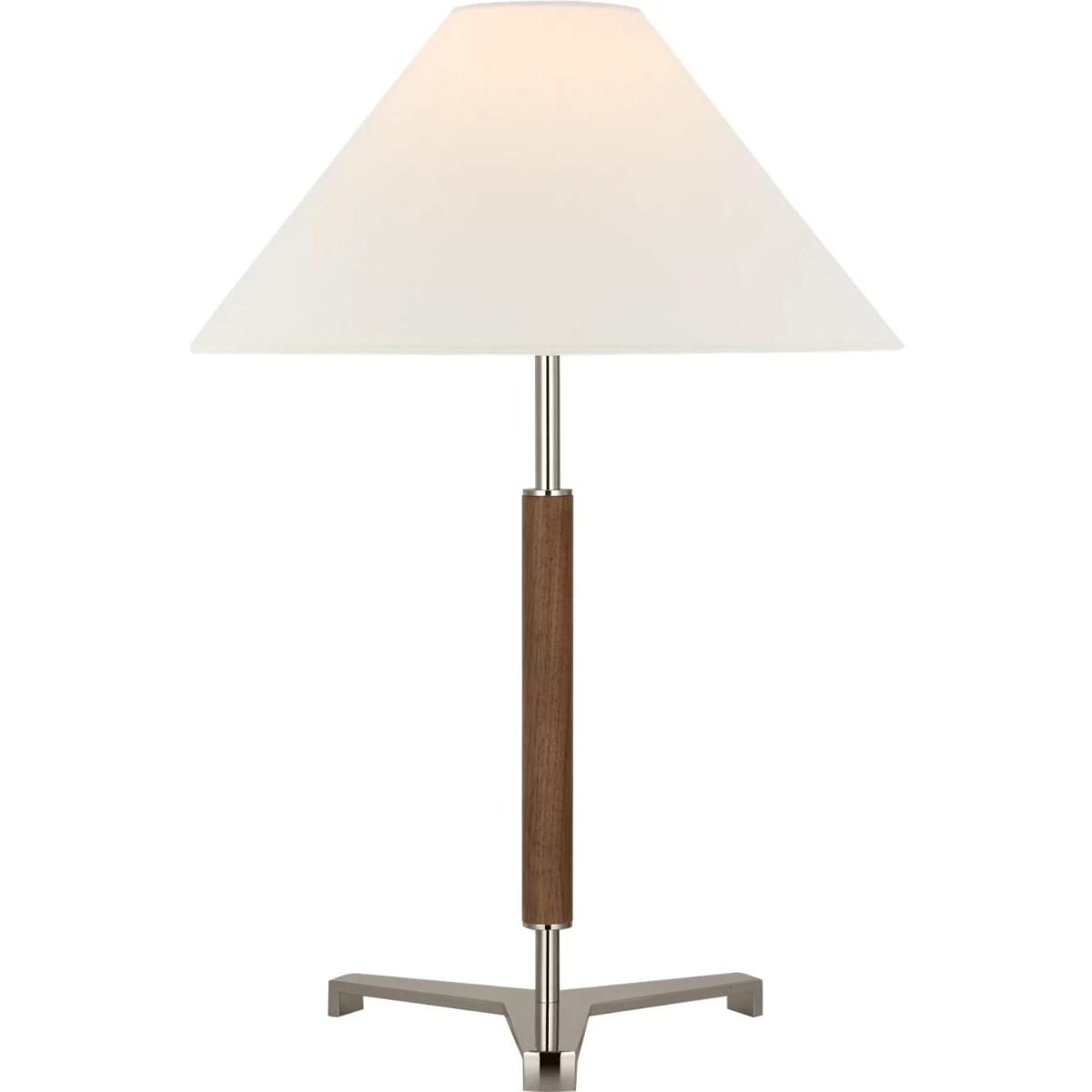 Visual Comfort Signature Collection RB3125PN/W-L Ray Booth Amaya 20 inch 6.5 watt Polished Nickel and Walnut Table Lamp Portable Light