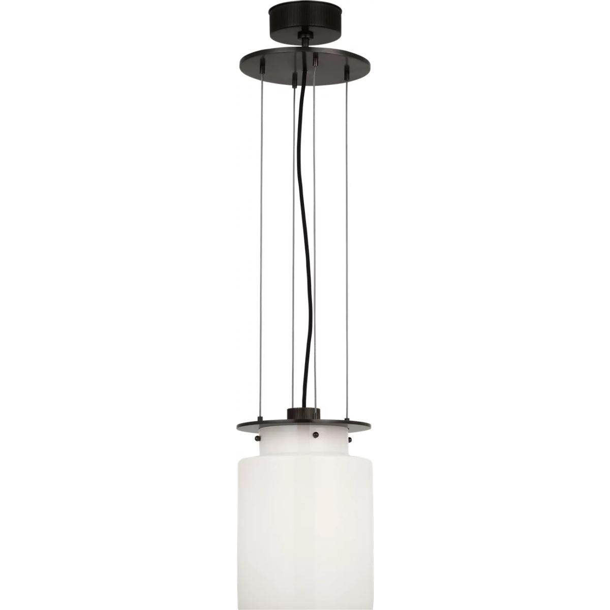 Visual Comfort Signature Collection RB5080BZ-WG Ray Booth Elias LED 9 inch Bronze Floating Pendant Ceiling Light in White Glass
