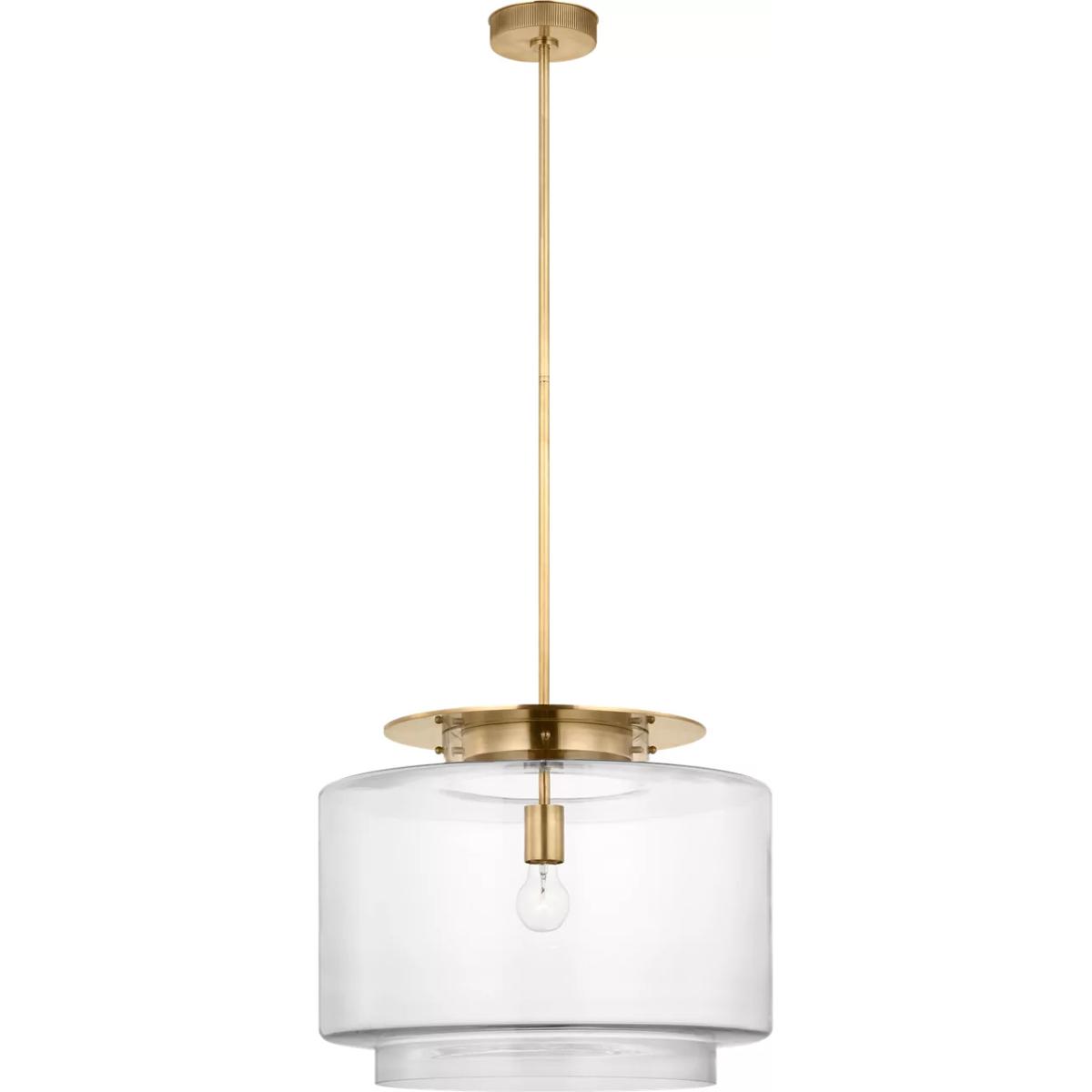 Visual Comfort Signature Collection RB5084AB-CG Ray Booth Elias LED 20 inch Antique-Burnished Brass Pendant Ceiling Light in Clear Glass
