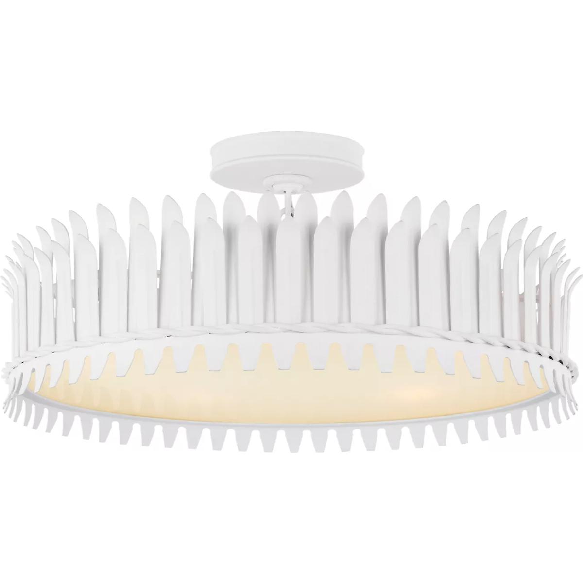 Visual Comfort Signature Collection Suzanne Kasler Leslie 20 Inch 5 Light LED Semi Flush Mount Leslie - SK 4207PW - Modern Contemporary