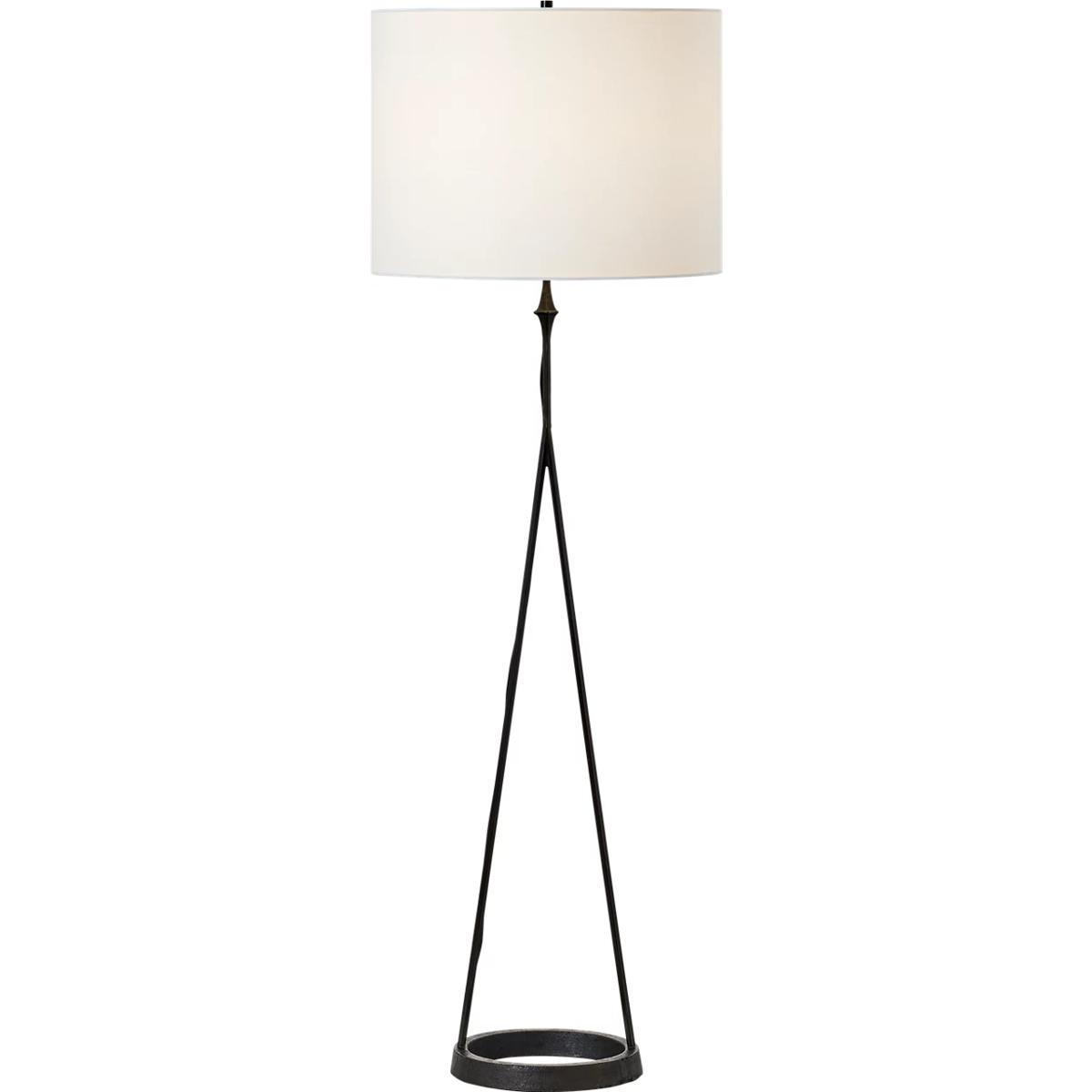 Visual Comfort Signature Collection S1400AI-L Studio VC Dauphine 54 inch 150 watt Aged Iron Floor Lamp Portable Light in Linen