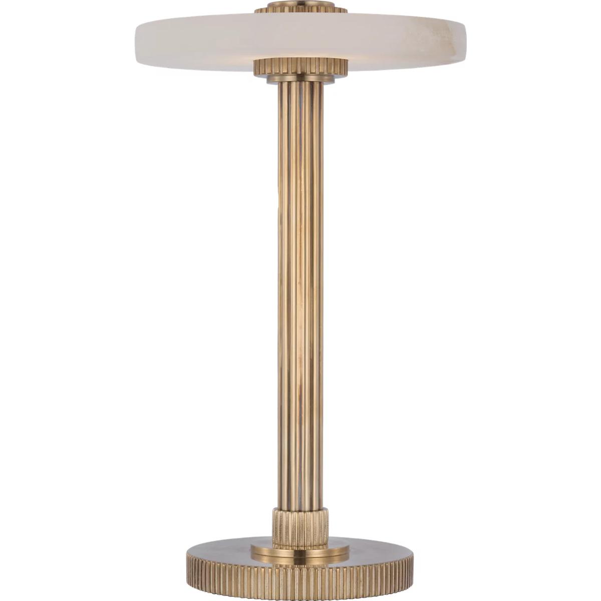 Visual Comfort Signature Collection S3150HAB/ALB Visual Comfort Aran 8.75 inch 2 watt Hand-Rubbed Antique Brass and Alabaster Rechargeable Accent Lamp