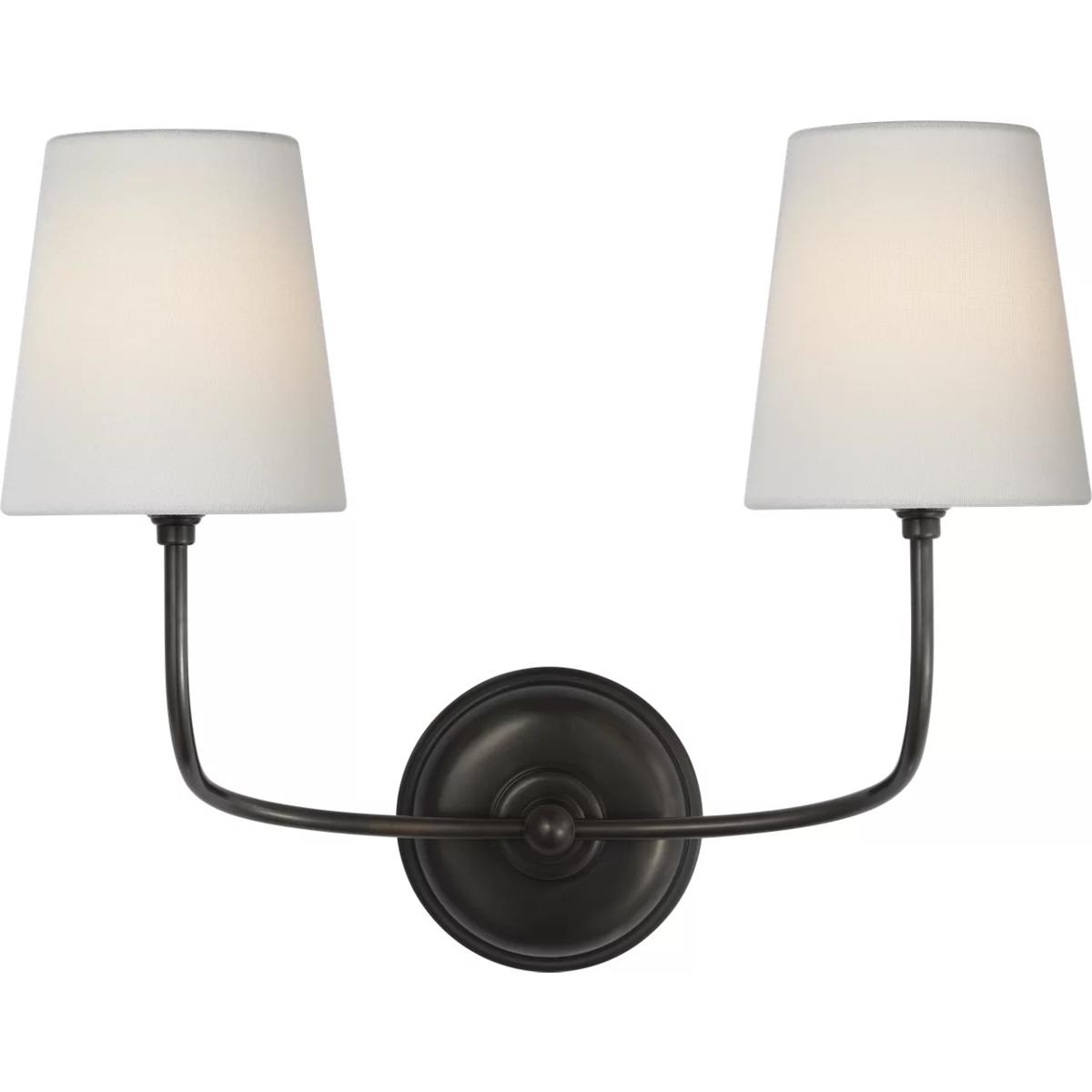 Visual Comfort Signature Collection TOB2088BZ-L-CL Thomas O'Brien Vendome LED 18.75 inch Bronze Cordless Double Sconce Wall Light
