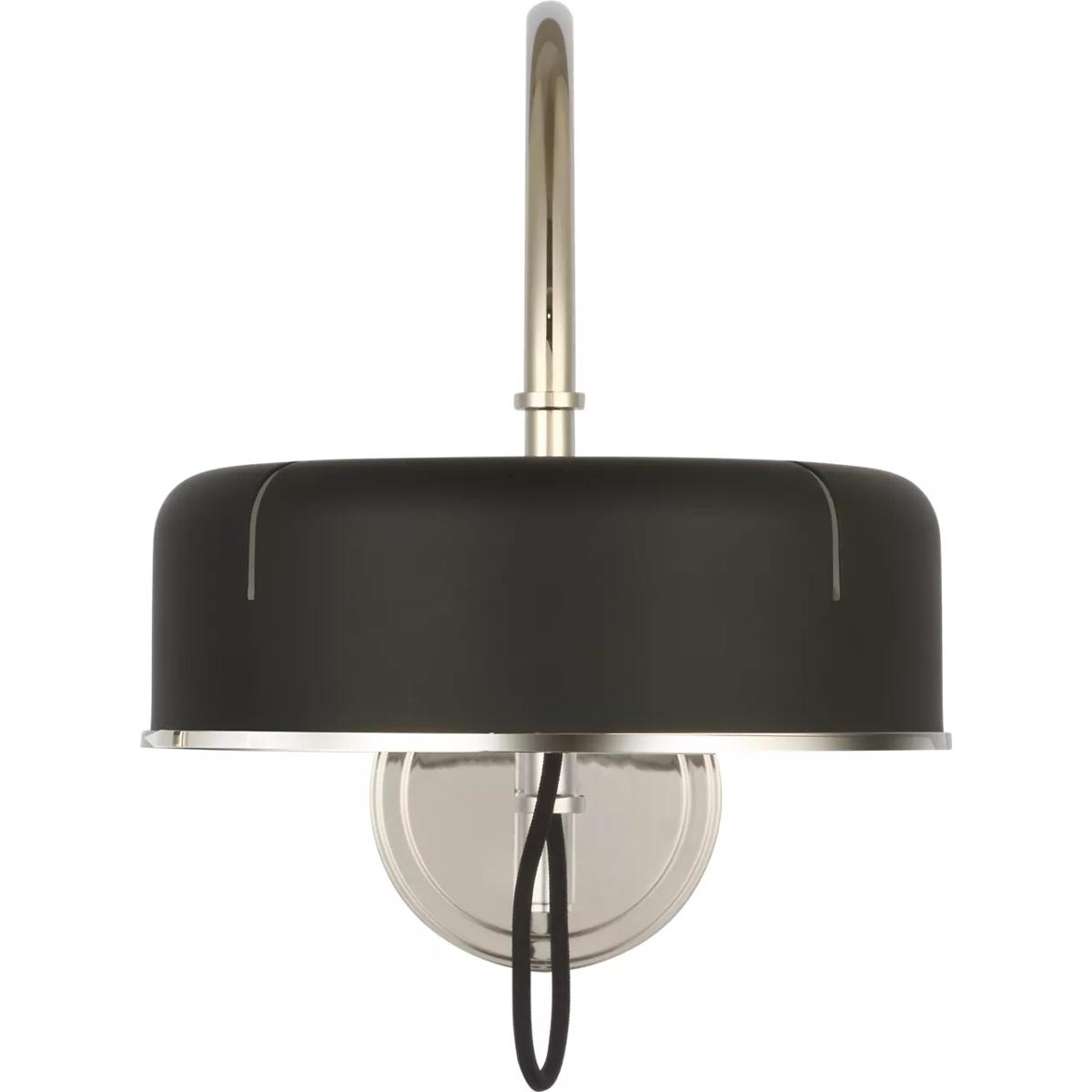 Visual Comfort Signature Collection TOB2132PN-BLK Thomas O'Brien Oso 21.75 inch 6 watt Polished Nickel Articulating Arc Wall Light in Matte Black