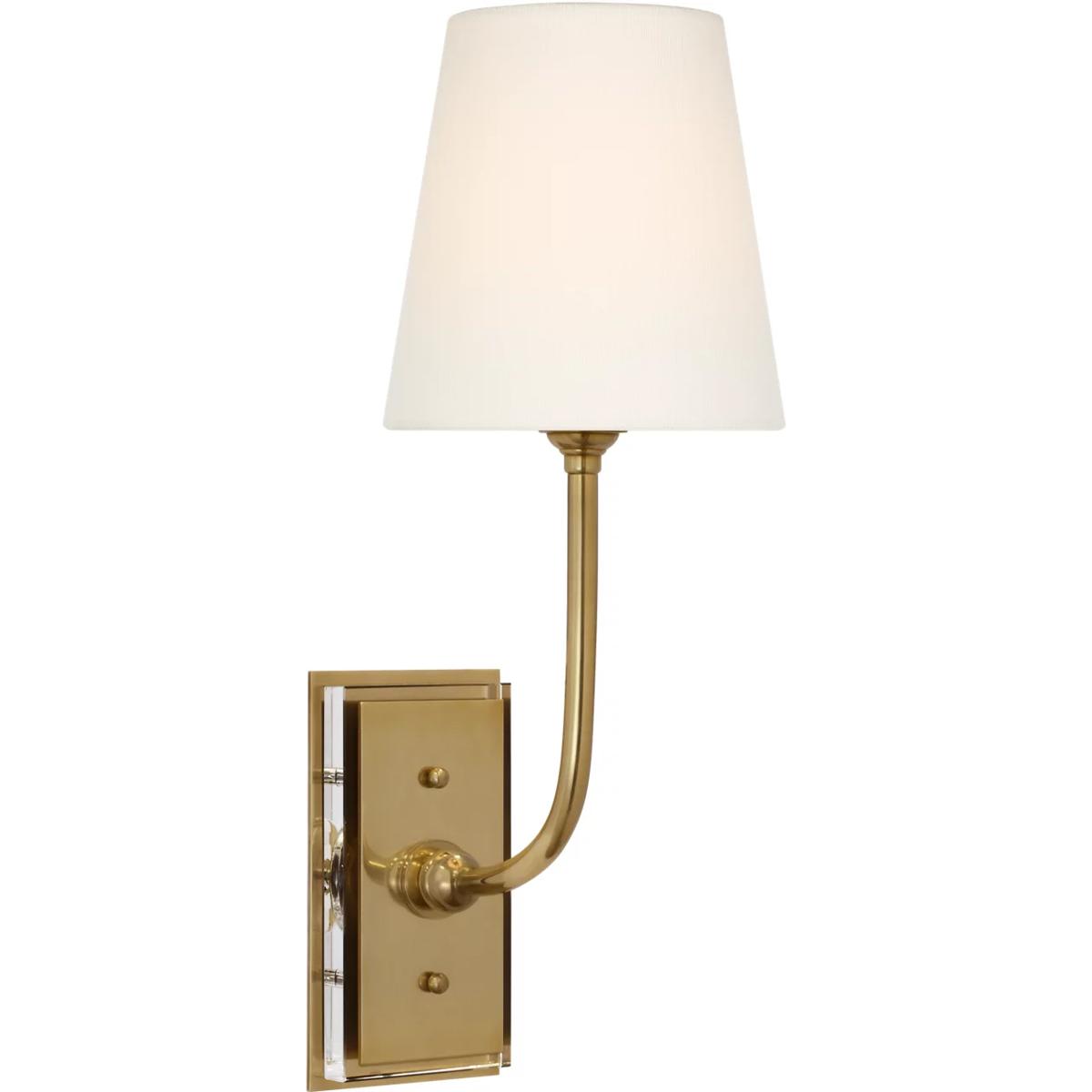Visual Comfort Signature Collection TOB2189HAB-L-CL Thomas O'Brien Hulton LED 5.5 inch Hand-Rubbed Antique Brass Cordless Single Sconce Wall Light in