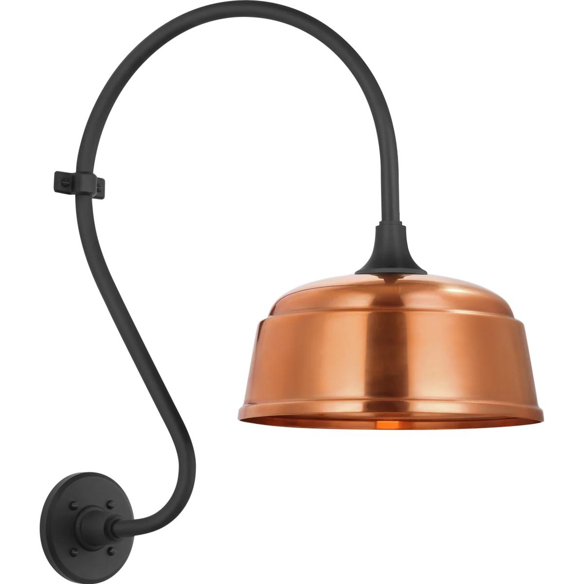 Visual Comfort Signature Collection TOB2804MBK/S6-SC Thomas O'Brien Academy Barn Light LED 24 inch Matte Black Larrabee Barn Light in 12.5" Soft Coppe