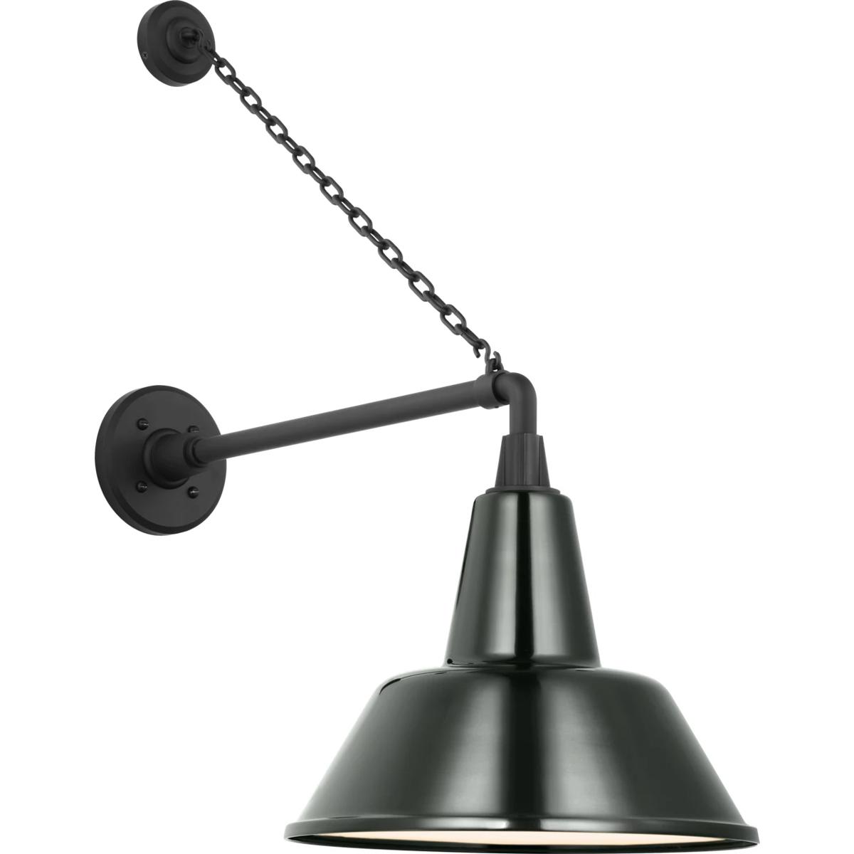 Visual Comfort Signature Collection TOB2813MBK/S1-G Thomas O'Brien Academy Barn Light LED 27.5 inch Matte Black Anchored Mack Barn Light in 12.5" Gree