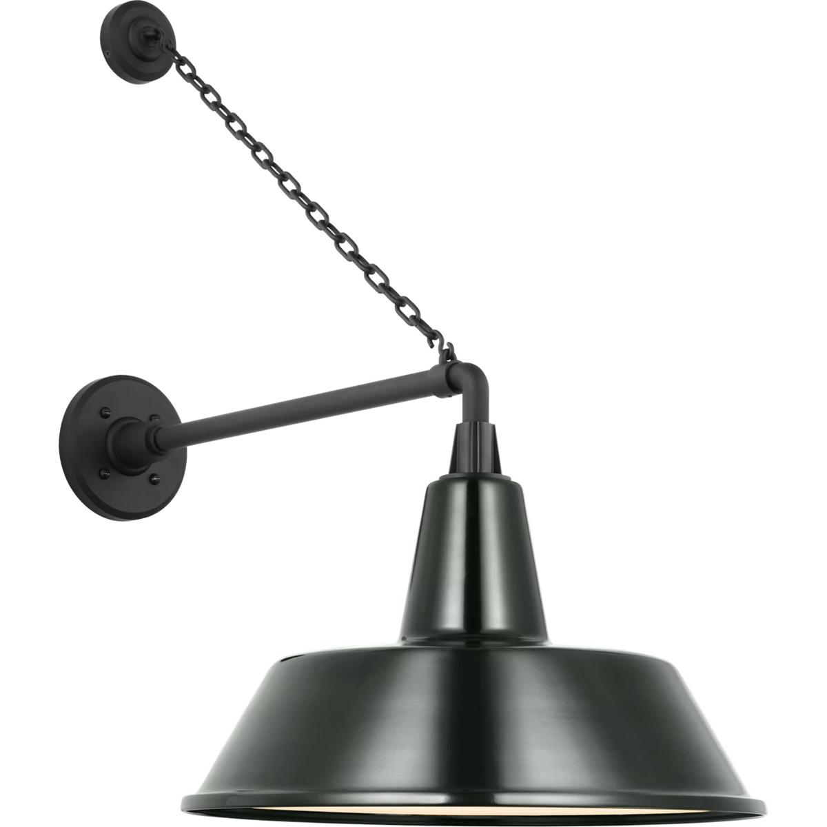 Visual Comfort Signature Collection TOB2813MBK/S2-G Thomas O'Brien Academy Barn Light LED 27.5 inch Matte Black Anchored Mack Barn Light in 16" Green