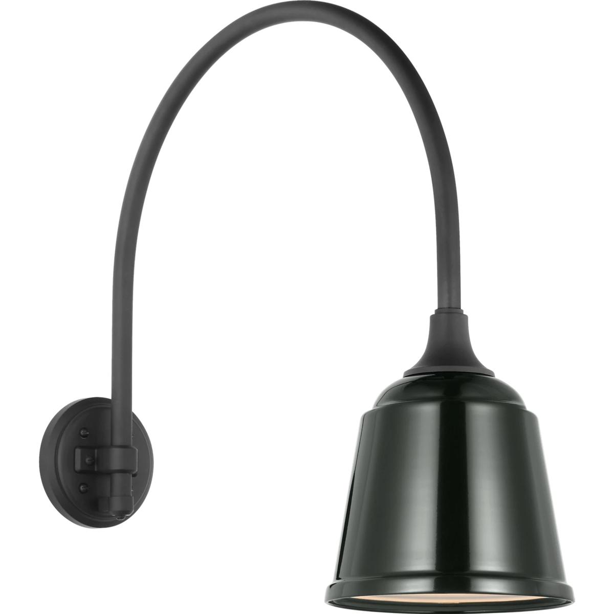 Visual Comfort Signature Collection TOB2815MBK/S5-G Thomas O'Brien Academy Barn Light LED 21 inch Matte Black Arched Mack Barn Light in 8" Green Rockh