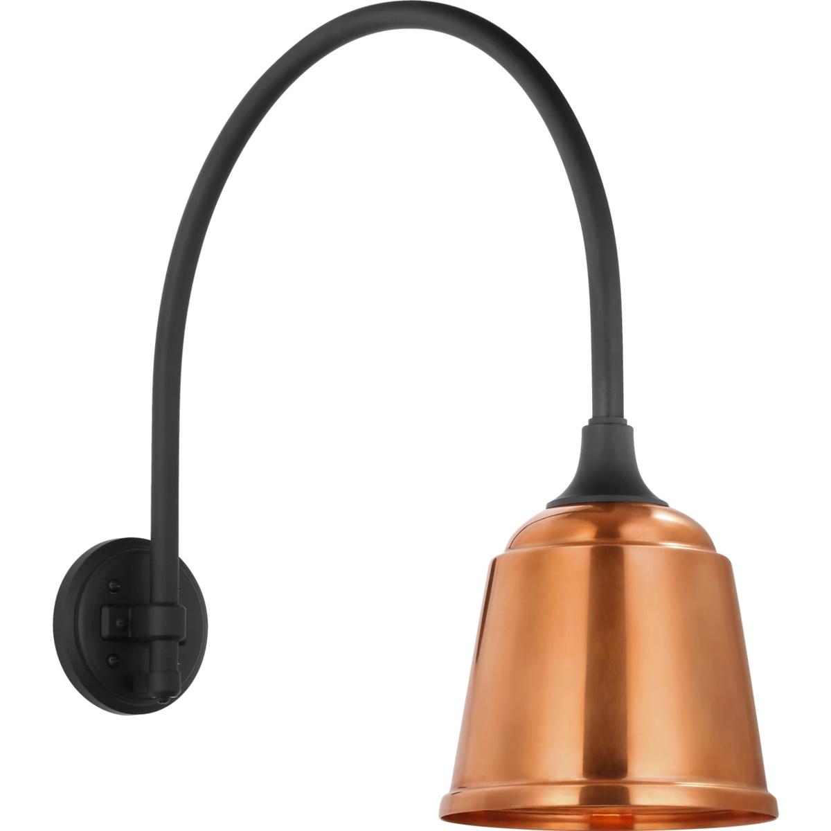 Visual Comfort Signature Collection TOB2815MBK/S5-SC Thomas O'Brien Academy Barn Light LED 21 inch Matte Black Arched Mack Barn Light in 8" Soft Coppe