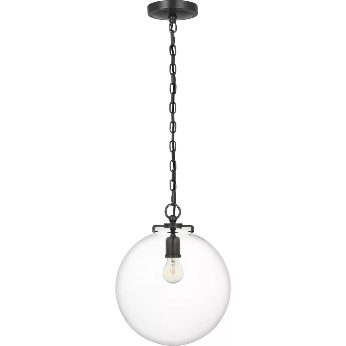 Visual Comfort Signature Collection TOB5226BZ/G4-CG Thomas O'Brien Katie4 1 Light 12 inch Bronze Globe Pendant Ceiling Light in Clear Glass