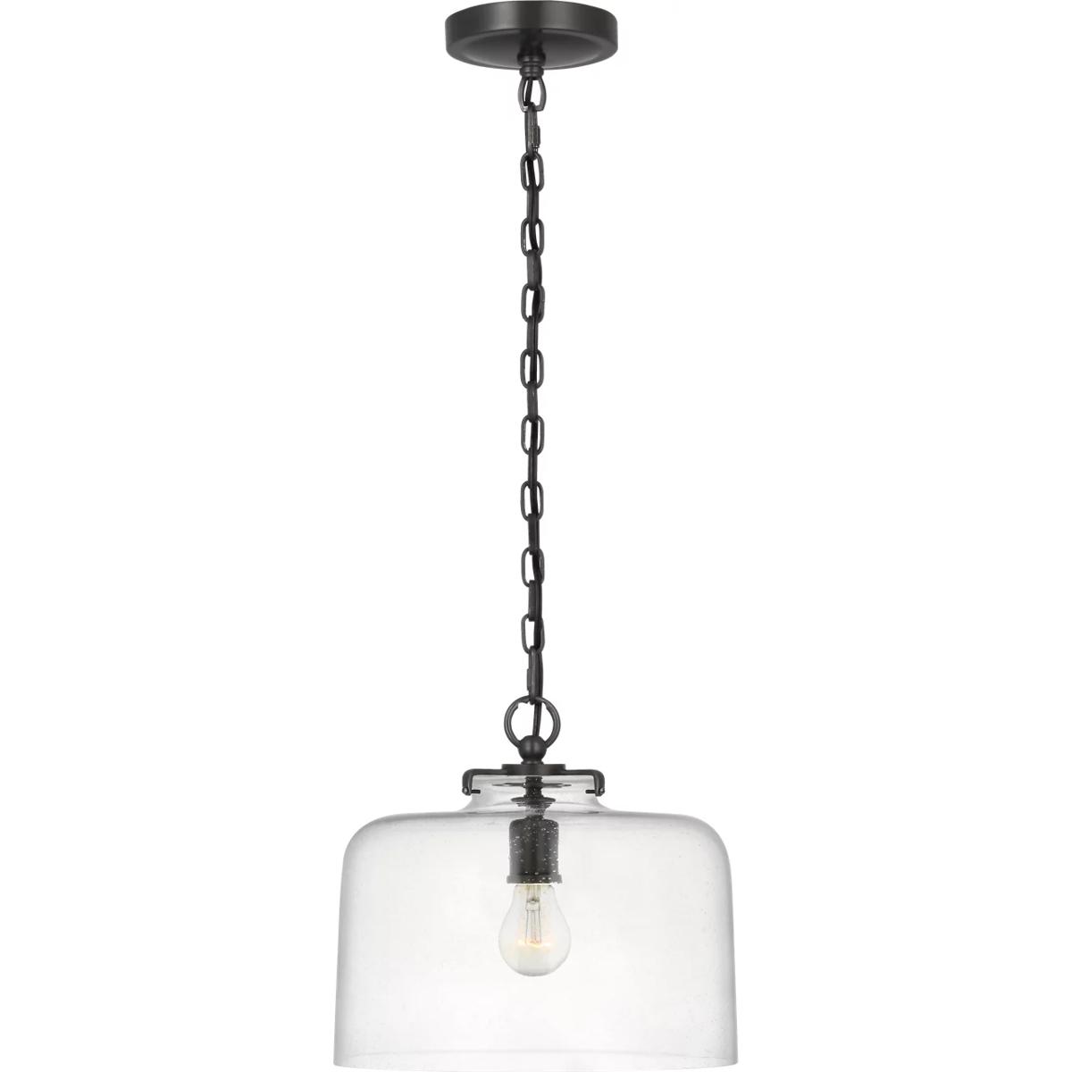 Visual Comfort Signature Collection TOB5226BZ/G5-SG Thomas O'Brien Katie5 1 Light 12 inch Bronze Dome Pendant Ceiling Light in Seeded Glass