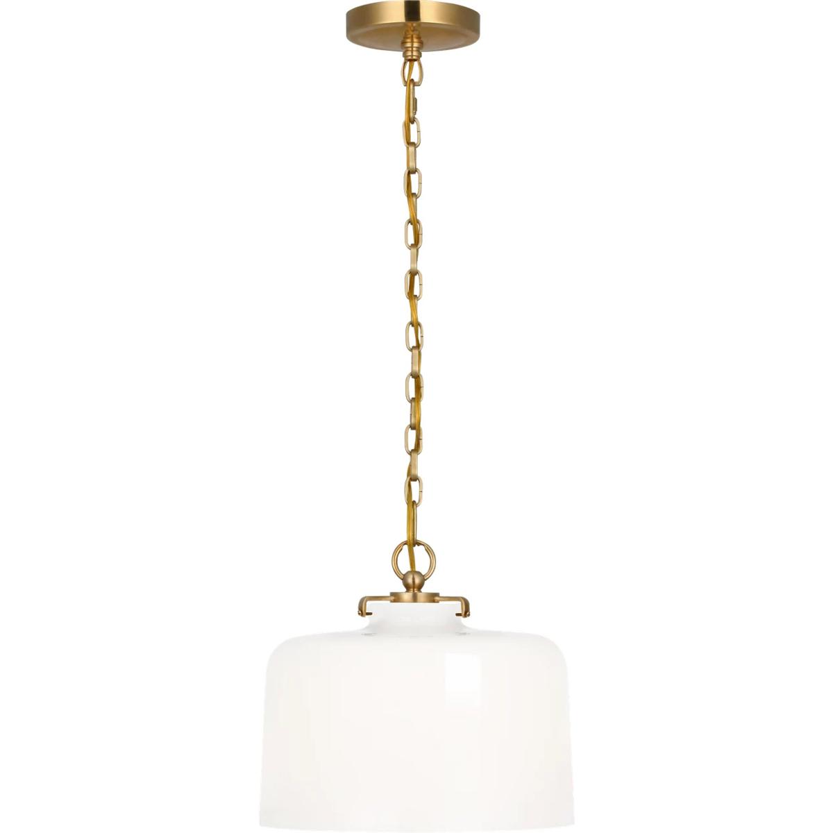 Visual Comfort Signature Collection TOB5226HAB/G5-WG Thomas O'Brien Katie5 1 Light 12 inch Hand-Rubbed Antique Brass Dome Pendant Ceiling Light in Whi