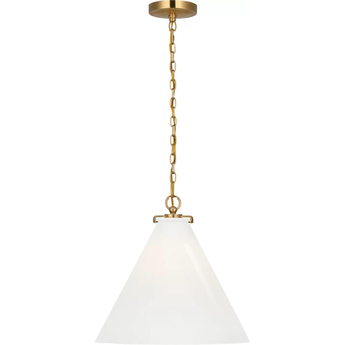 Visual Comfort Signature Collection TOB5226HAB/G6-WG Thomas O'Brien Katie6 1 Light 15.75 inch Hand-Rubbed Antique Brass Conical Pendant Ceiling Light