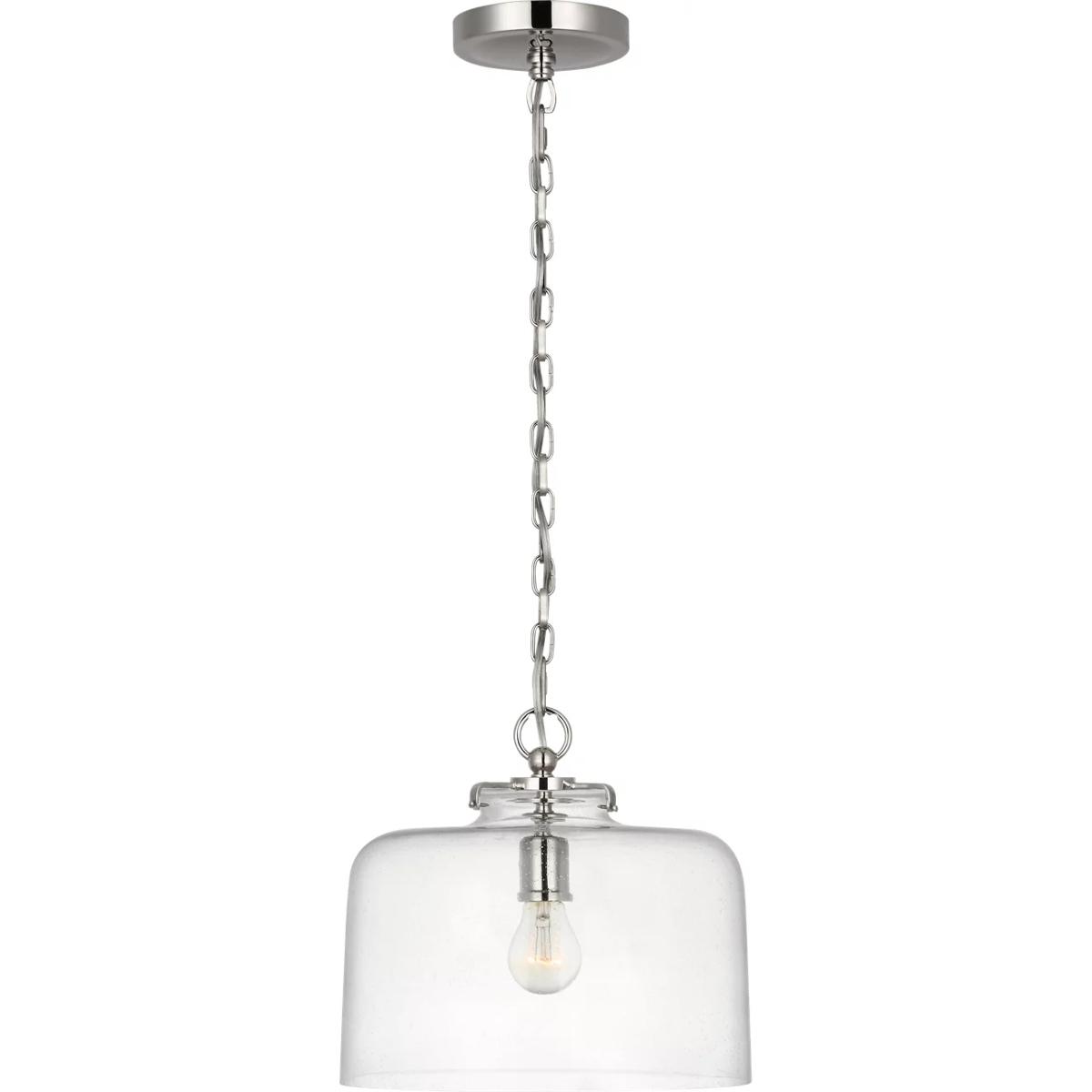 Visual Comfort Signature Collection TOB5226PN/G5-SG Thomas O'Brien Katie5 1 Light 12 inch Polished Nickel Dome Pendant Ceiling Light in Seeded Glass