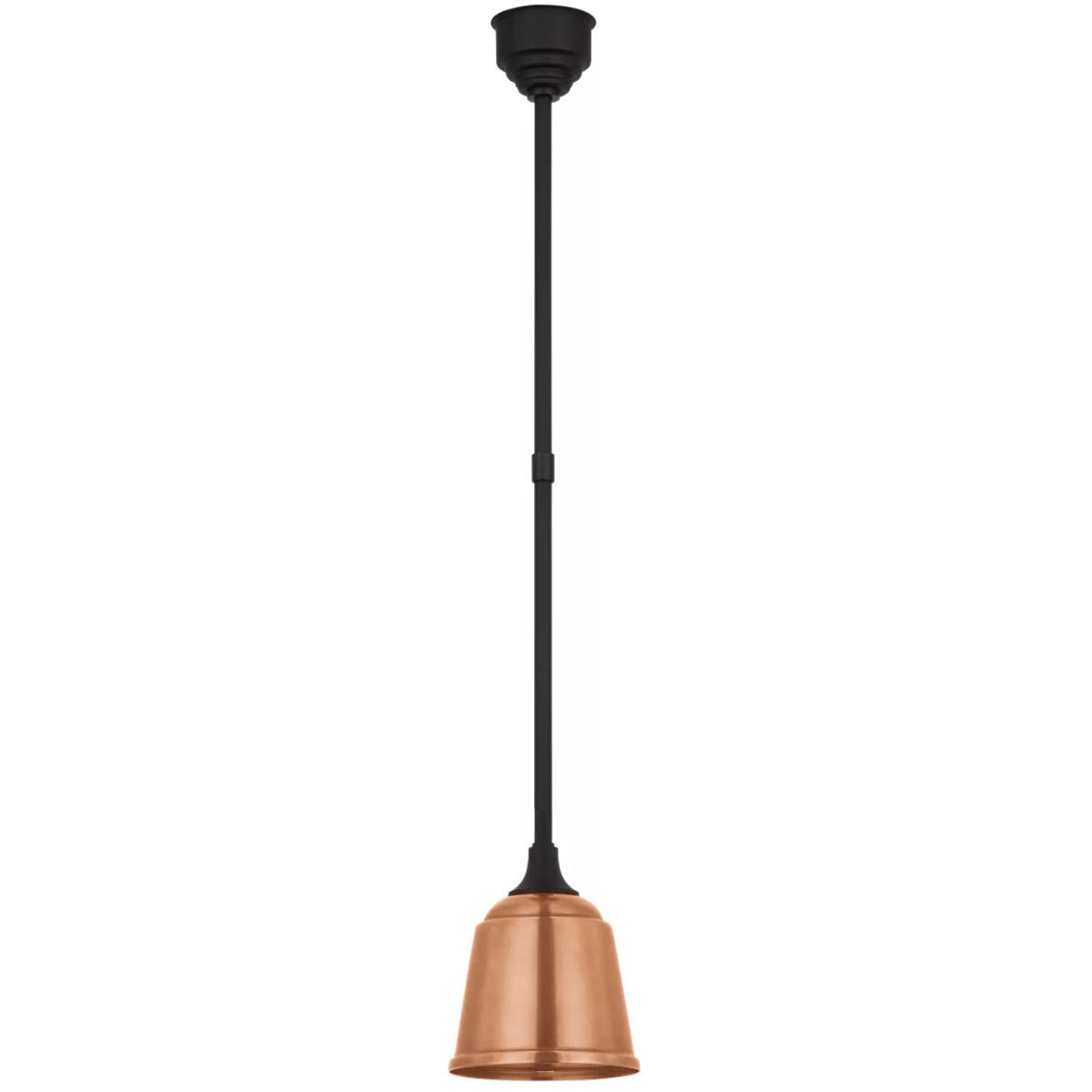 Visual Comfort Signature Collection TOB5810MBK-SC Thomas O'Brien Academy Barn Light LED 8 inch Matte Black Rockhouse Pendant in Soft Copper