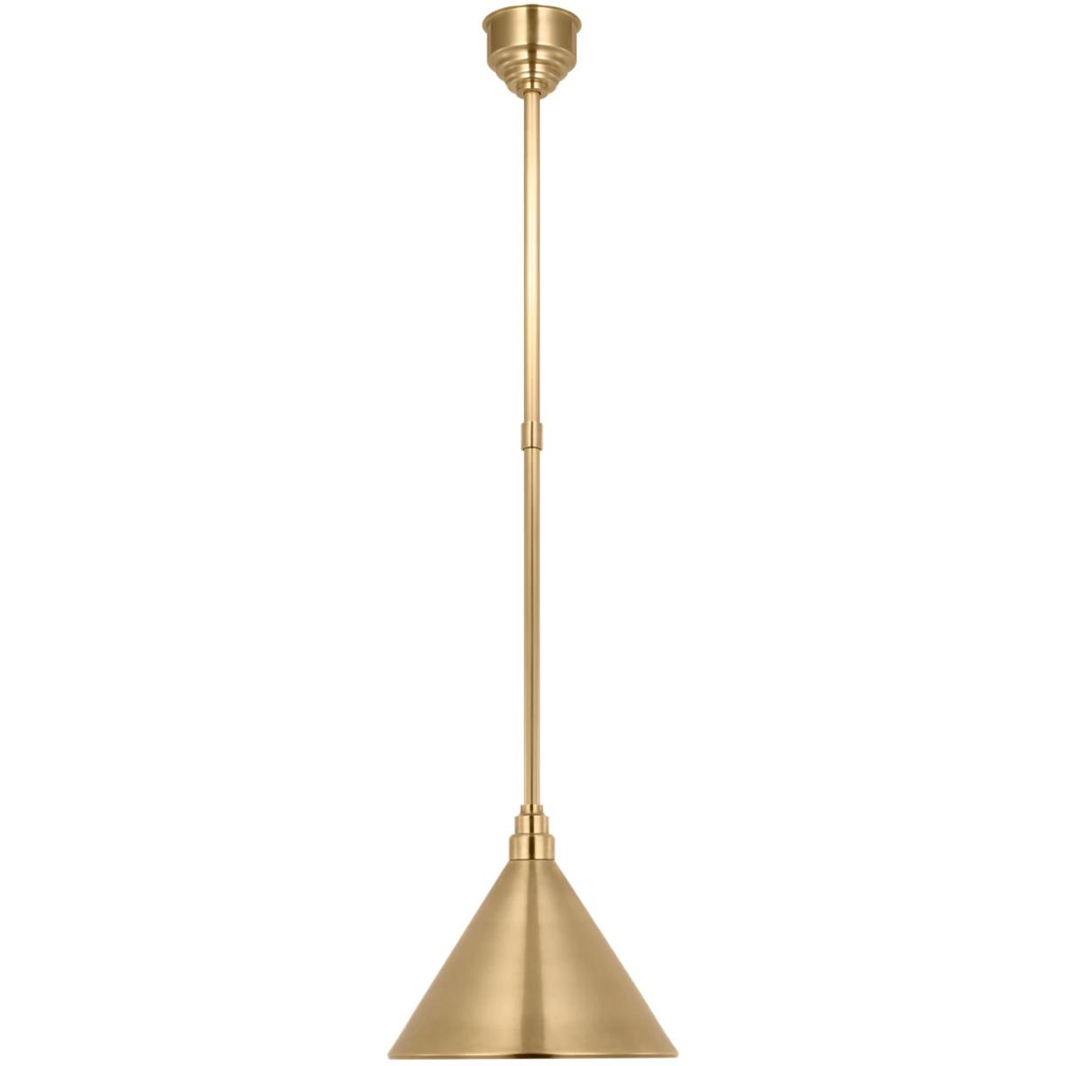 Visual Comfort Signature Collection TOB5819HAB-HAB Thomas O'Brien Academy Barn Light LED 12.5 inch Hand-Rubbed Antique Brass Conical Savannah Pendant