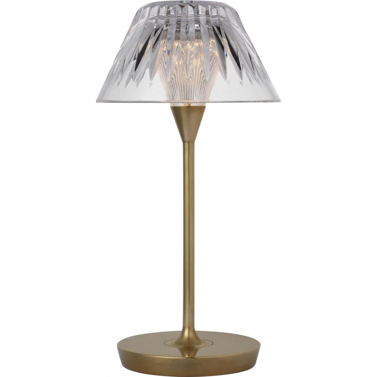 Visual Comfort Signature Collection WF3000NB-CC Waterford Blaze 11.5 inch 1 watt Natural Brass Rechargeable Table Lamp Portable Light