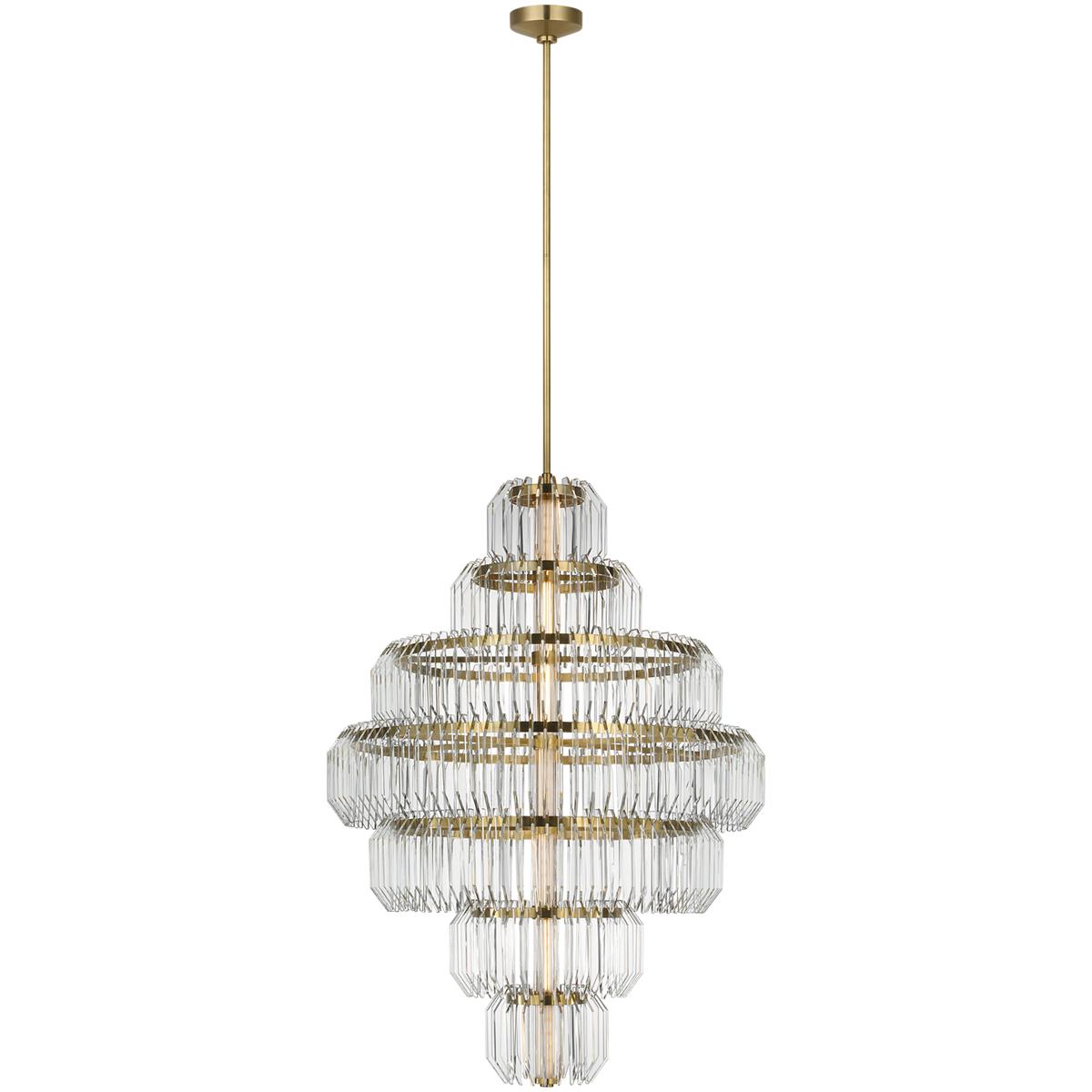 Visual Comfort Signature Collection WF5021NB-CC Waterford Killarney LED 32 inch Natural Brass Layered Chandelier Ceiling Light