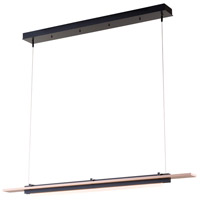 Plank LED 3 inch Black/Wood Pendant Ceiling Light in Black with Wood Accent