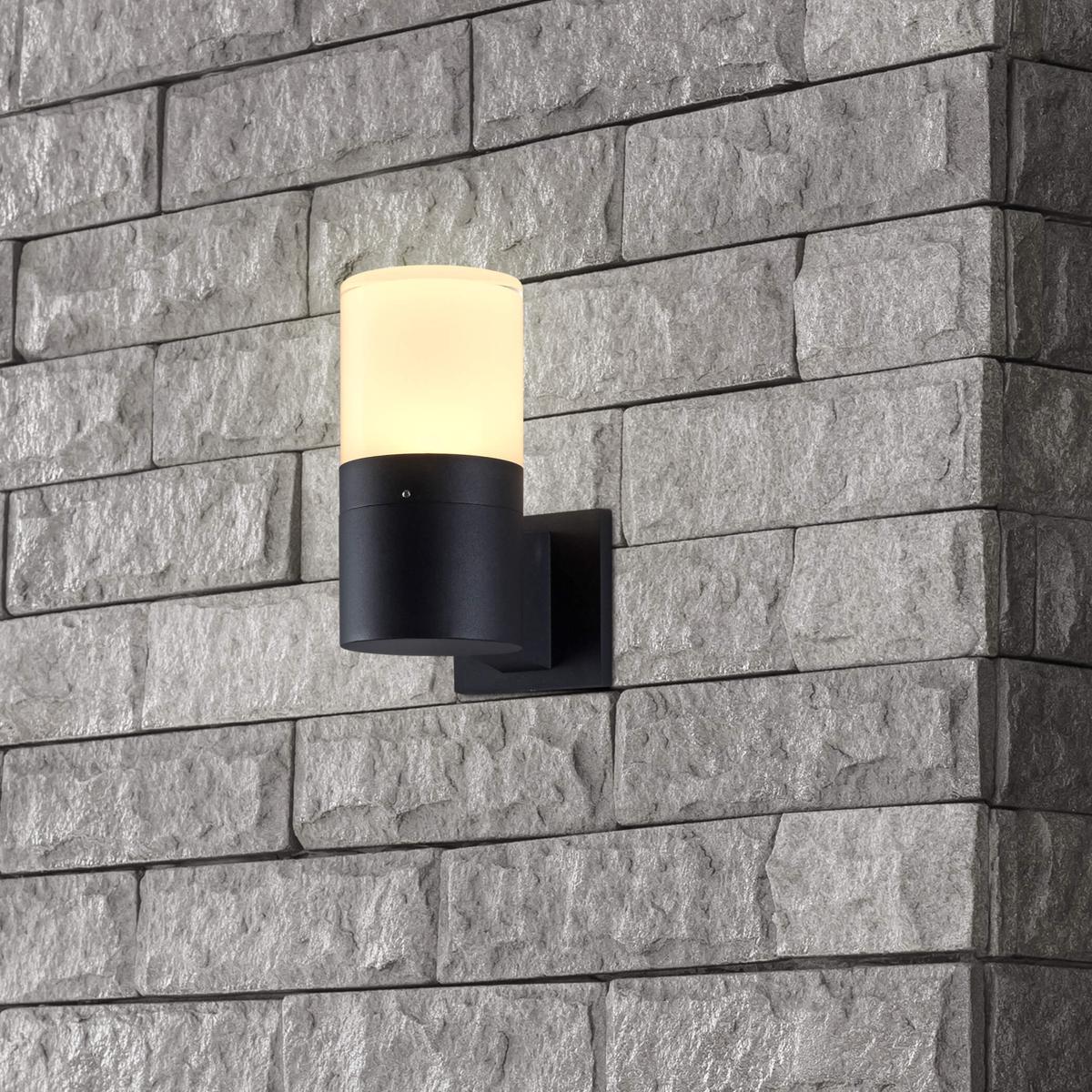 VONN VOW1751BL Modern 9.25 inch Matte Black Outdoor Wall Sconce